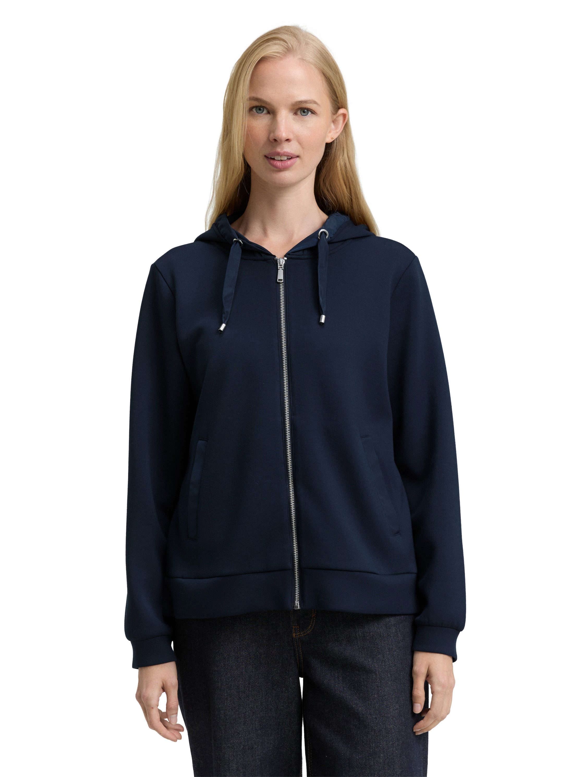 TOM TAILOR Kapuzensweatjacke mit Viskose und Stretch günstig online kaufen