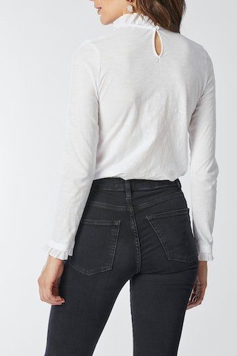 RICHROYAL Langarmshirt 2409 O Slub F LS mit Rüschenkante an Ausschnitt und günstig online kaufen