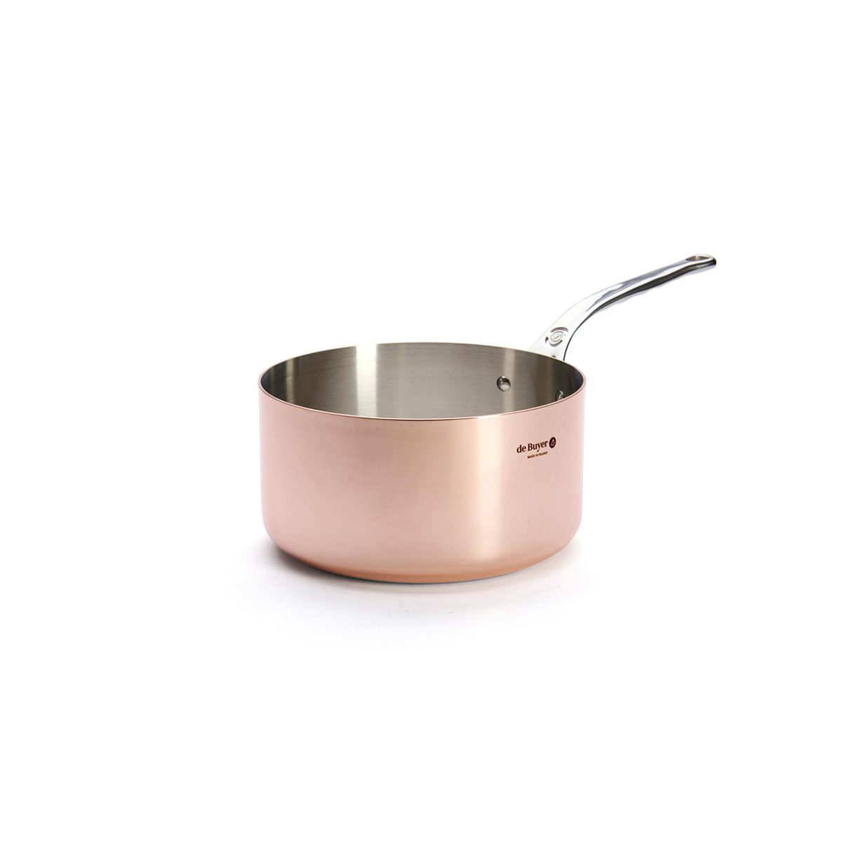 de Buyer Kasserolle Prima Matera, Kupfer-Stiel 18 cm / 2,5 L induktionsgeeignet -