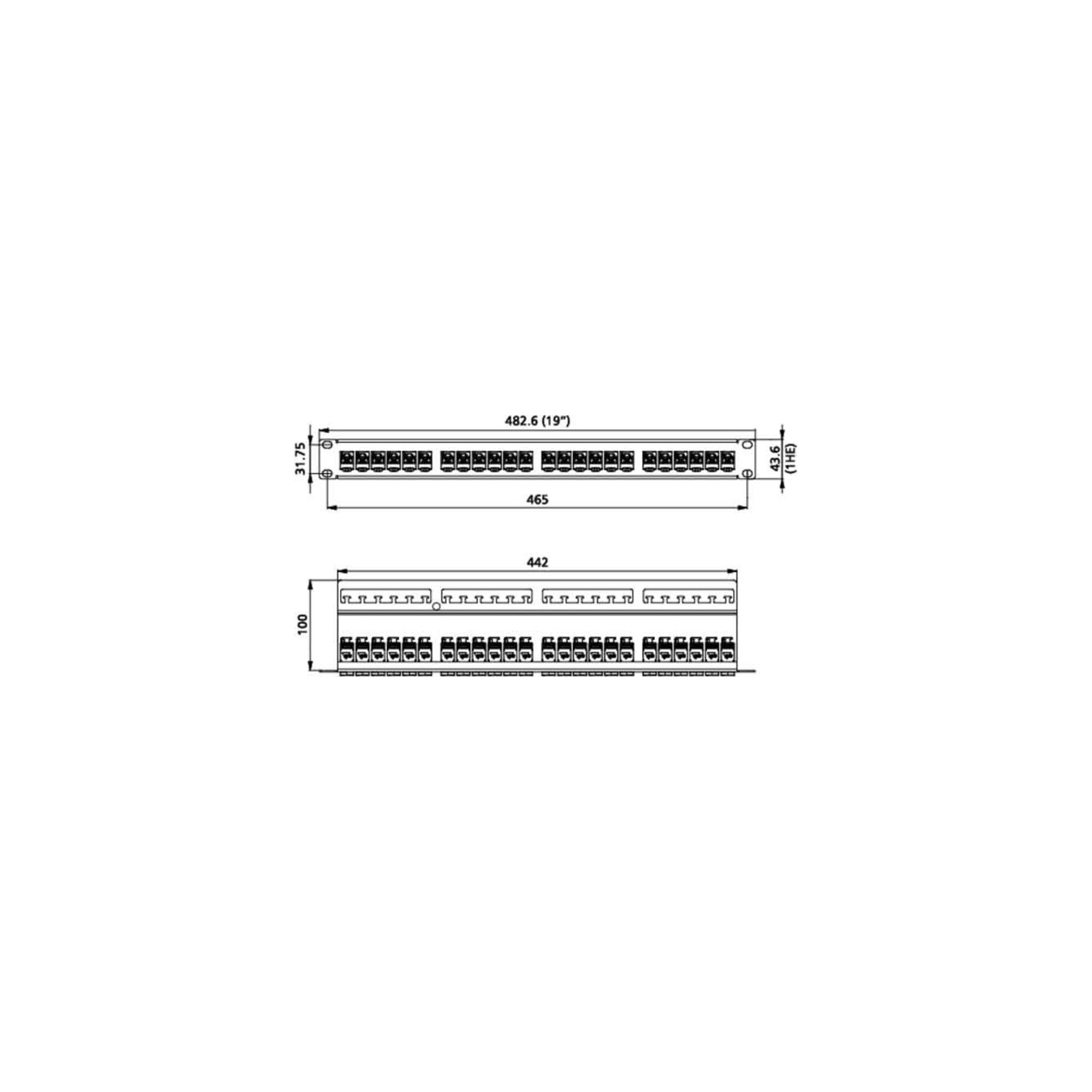 Metz Connect BTR NETCOM Patchfeld C6Amodul 24Port 1HE Edst bestückt TN C6Amod-MP24- Installationskabel