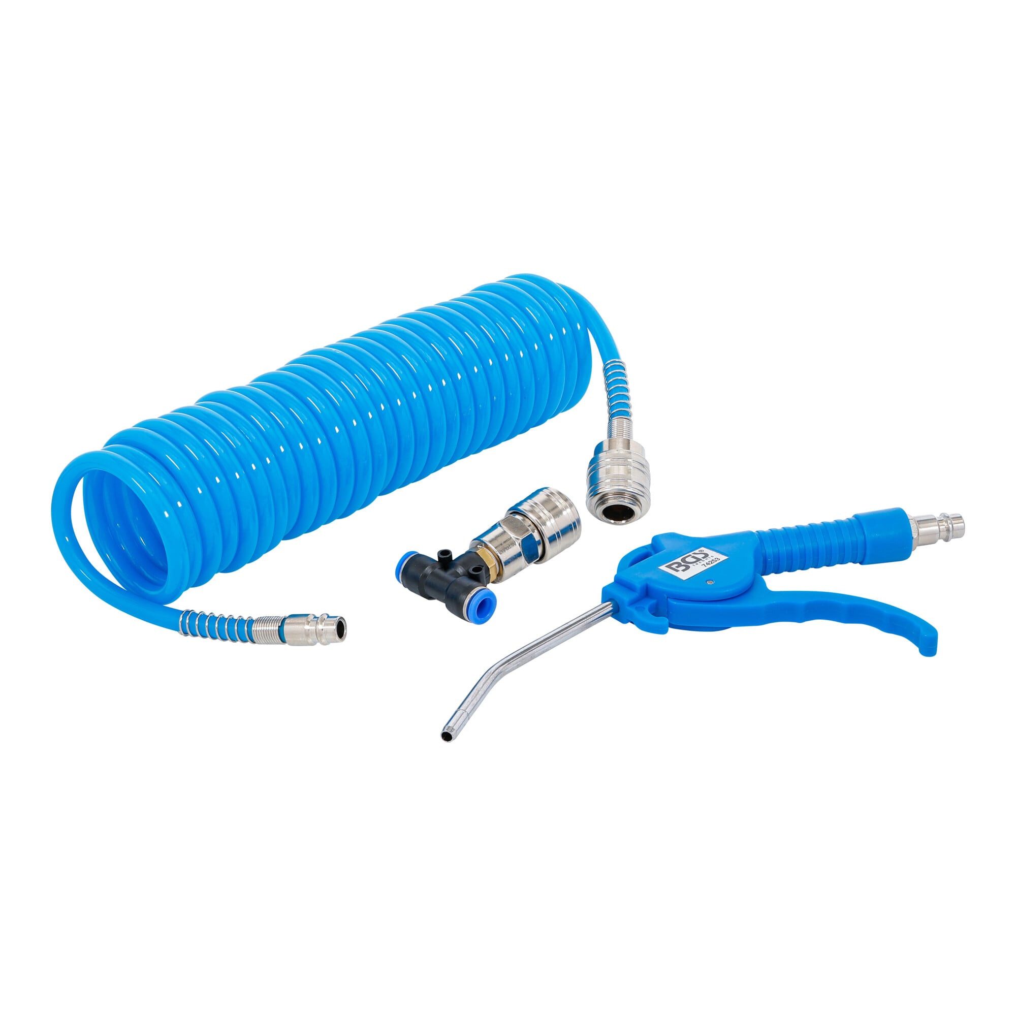BGS technic Ausblaspistole BGS Druckluft-Ausblaspistole, mit Druckluft-Spiralschlauch und T-Verbi