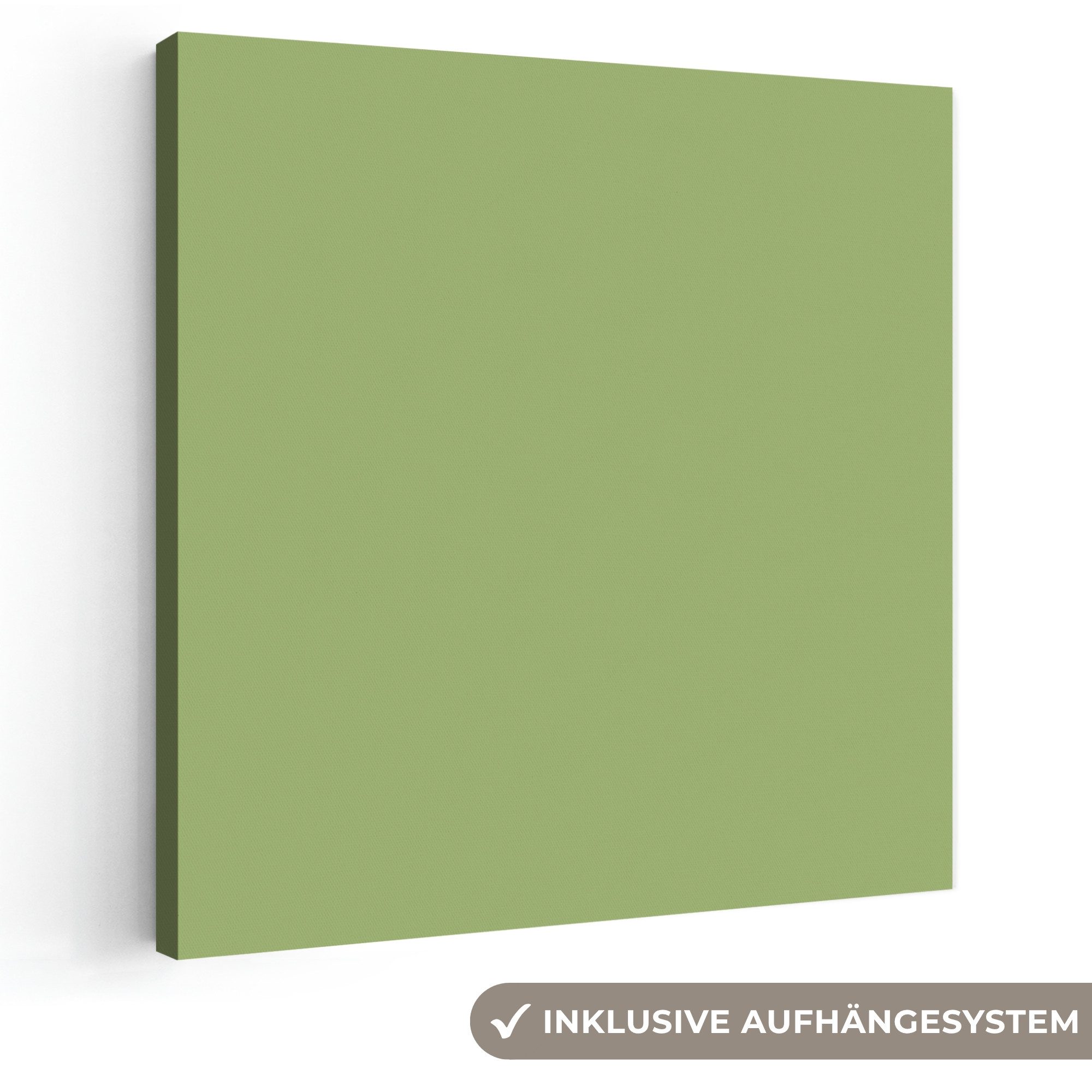 OneMillionCanvasses® Leinwandbild Salbei – Grün – Grün, Fotodruck (1 St), Wandbild, Deko Schlafzimmer Wohnzimmer Flur 20x20 cm
