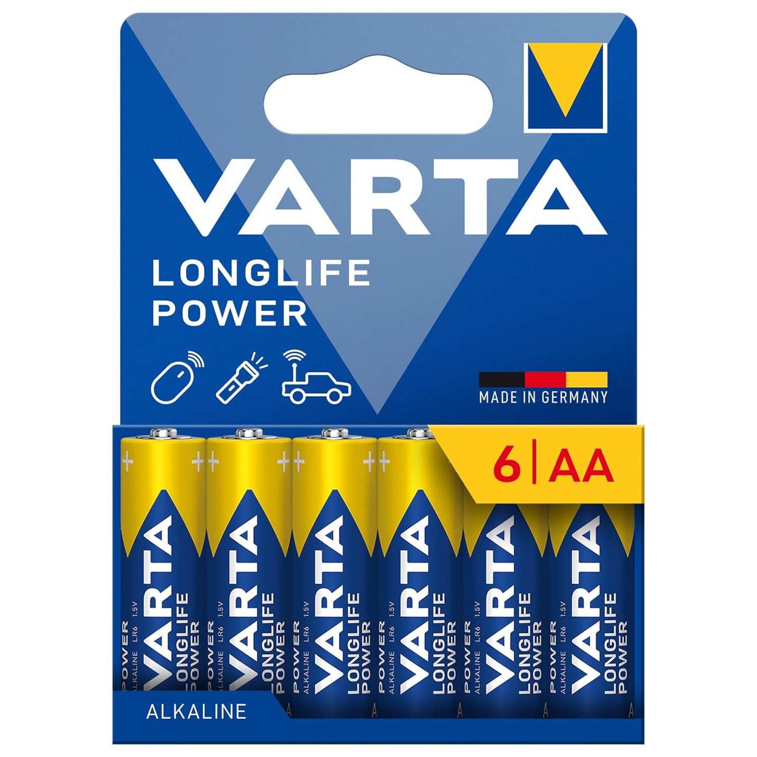 VARTA 6x Longlife Power AA LR6 Alkalibatterie Batterie