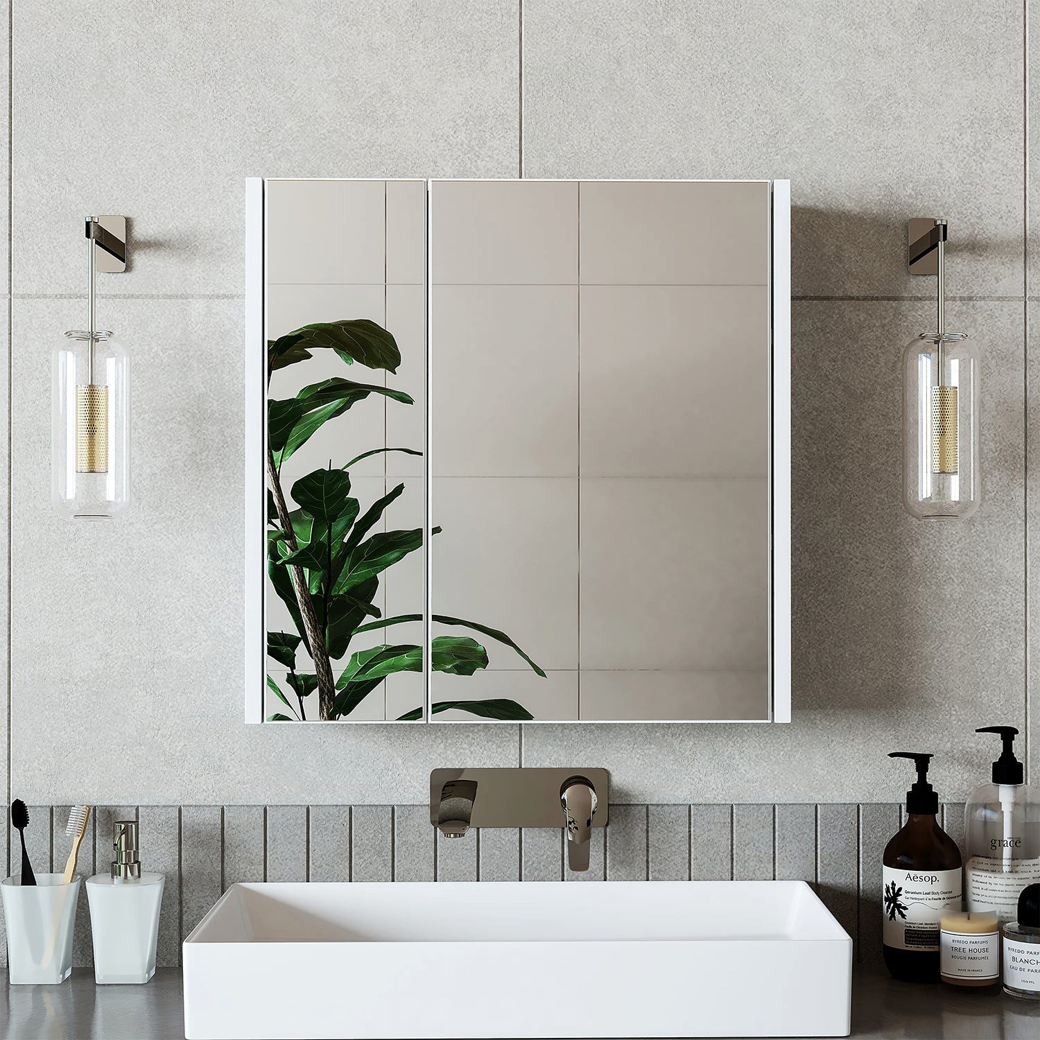 Roomart Badmöbel-Set, (Badezimmer Spiegelschrank, 80 cm günstig online kaufen