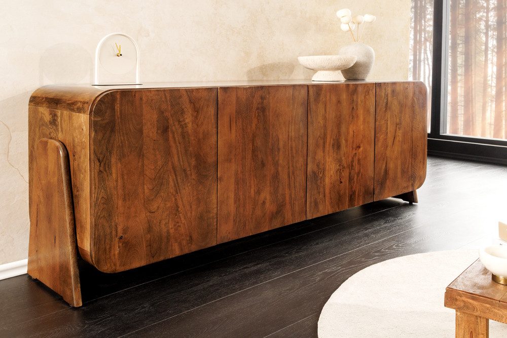 riess-ambiente Sideboard BRASIL 175 cm braun – Massivholz, sechs Fächer, montiert (Einzelartikel, 1 St), großzügige Kommode mit viel Stauraum – ideal für dein Wohnzimmer