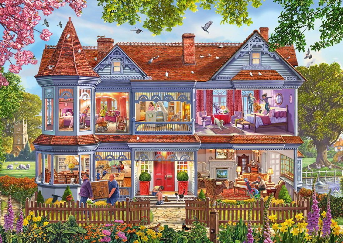 Schmidt Spiele Puzzle 1000 Teile Puzzle Haus im Frühling 59709, 1000 Puzzle günstig online kaufen