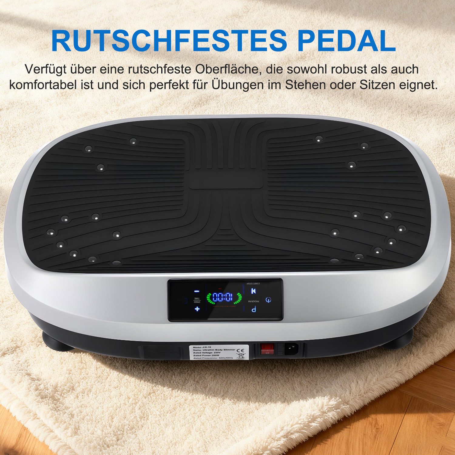 kehot Vibrationsplatte Vibrationsplatte für Ganzkörpertraining, LED Display & Fernbedienung, 200 W, 120 Intensitätsstufen, Leise Trainingsplatte mit Widerstands – Bild 3 von 5