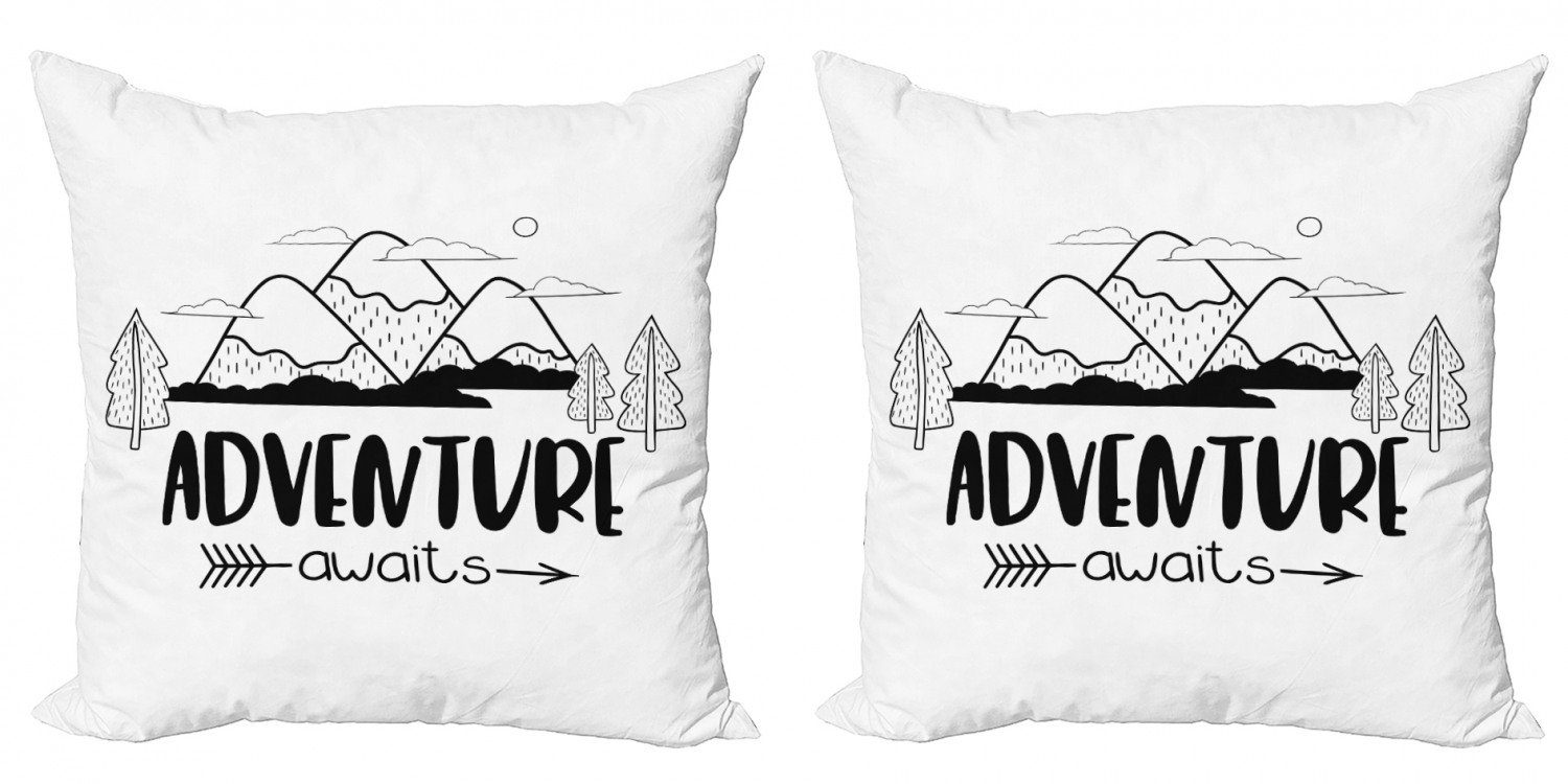 Kissenbezüge Modern Accent Doppelseitiger Adventure Digitaldruck, Das Abenteuer (2 Mountain Beschriftung Abakuhaus Wartet Stück)