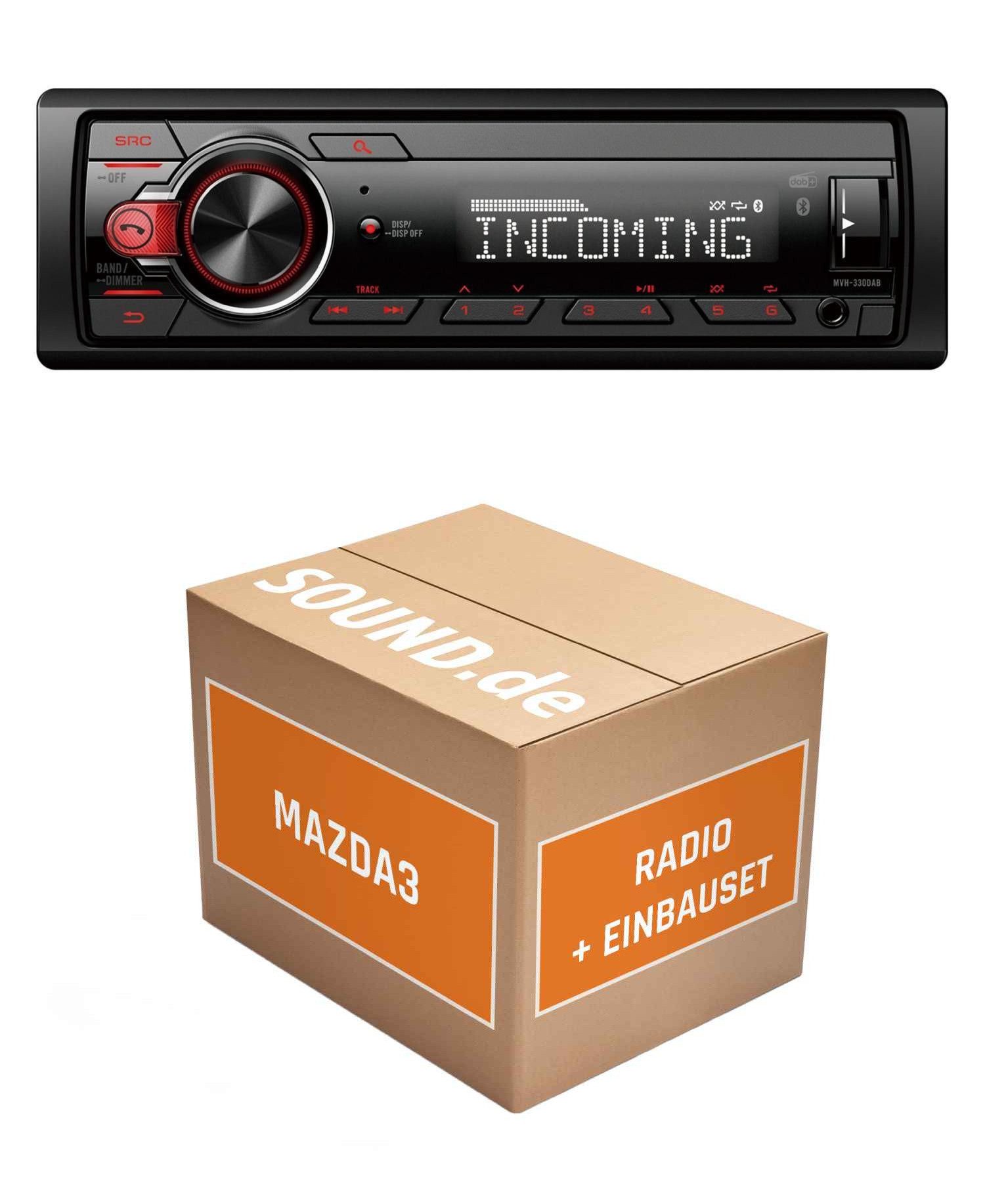JUST SOUND best choice for caraudio Autoradio Einbauset Pioneer MVH330DAB für Mazda3 BM/BN Bose Bluetooth Autoradio (RDS, AM/FM Radio, Animiertes Display, Freisprecheinrichtung, 1 DIN)