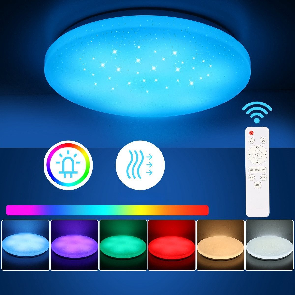 OULENBIYAR Deckenleuchte RGB LED Deckenleuchte, 36W günstig online kaufen