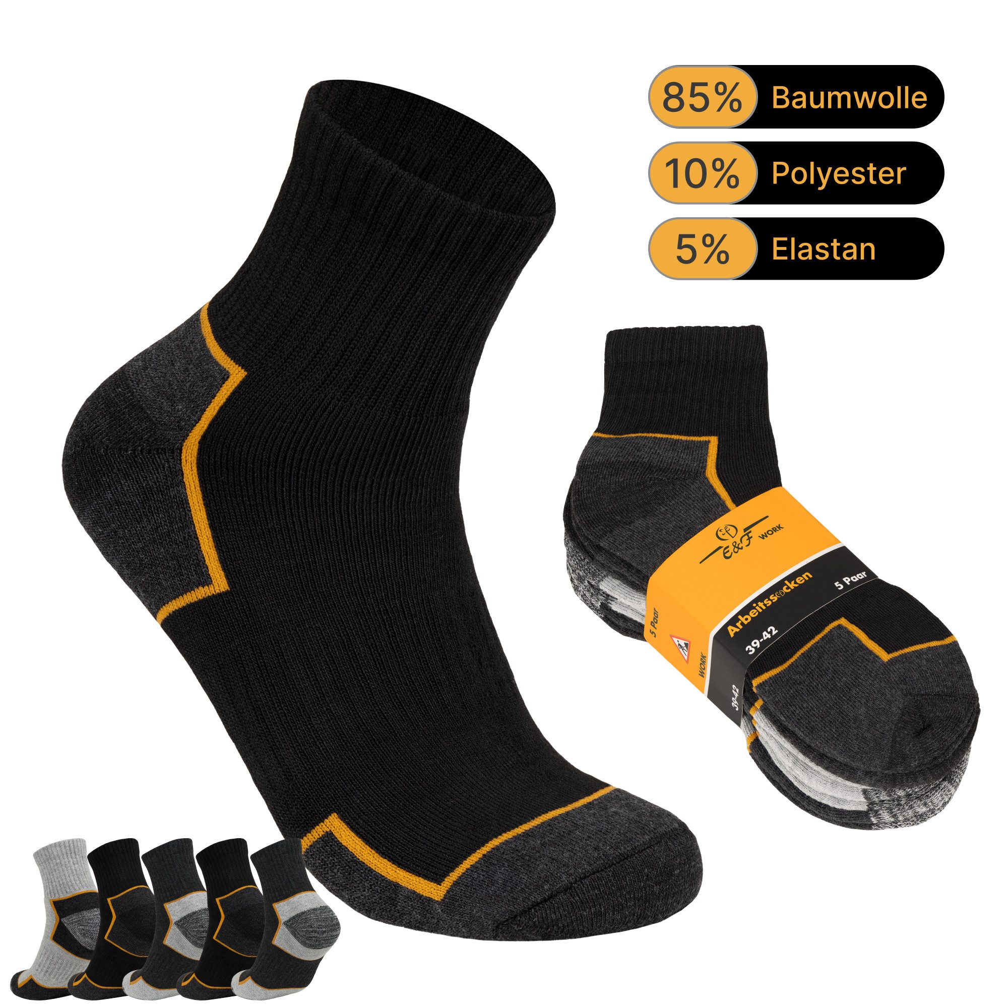 Arbeitssocken Herren Arbeitssocken 5/10/20 Paar WORK Socken Sneakersocken Baumwolle