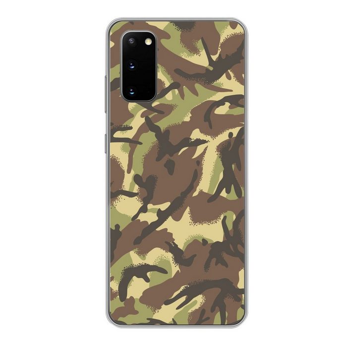 MuchoWow Handyhülle Camouflage-Muster in natürlichen Farben Phone Case Handyhülle Samsung Galaxy S20 Silikon Schutzhülle