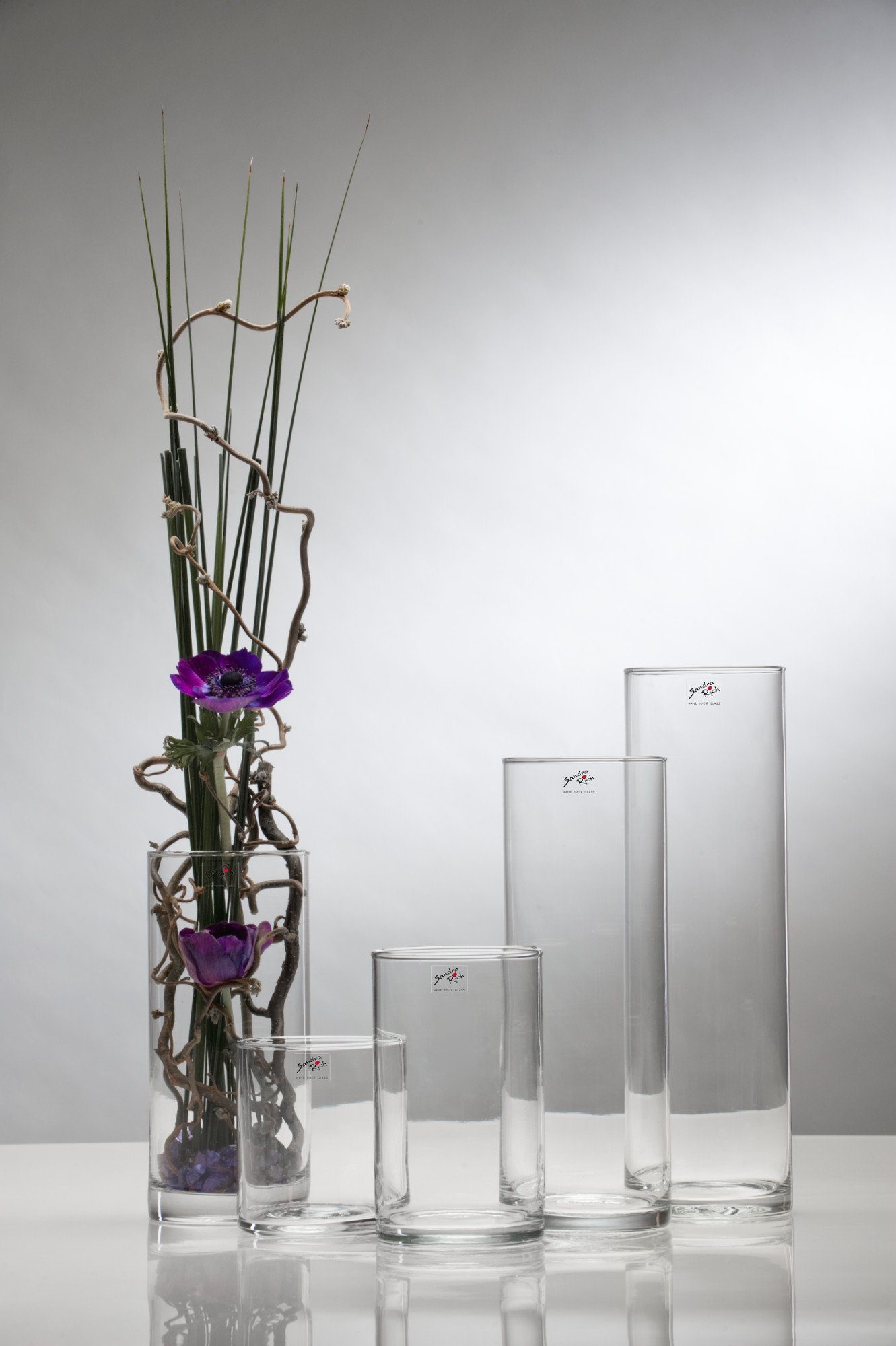 Sandra Rich Dekovase Glasvase Cyli zylindrisch Ø 9 cm - hot cut von Sandra günstig online kaufen