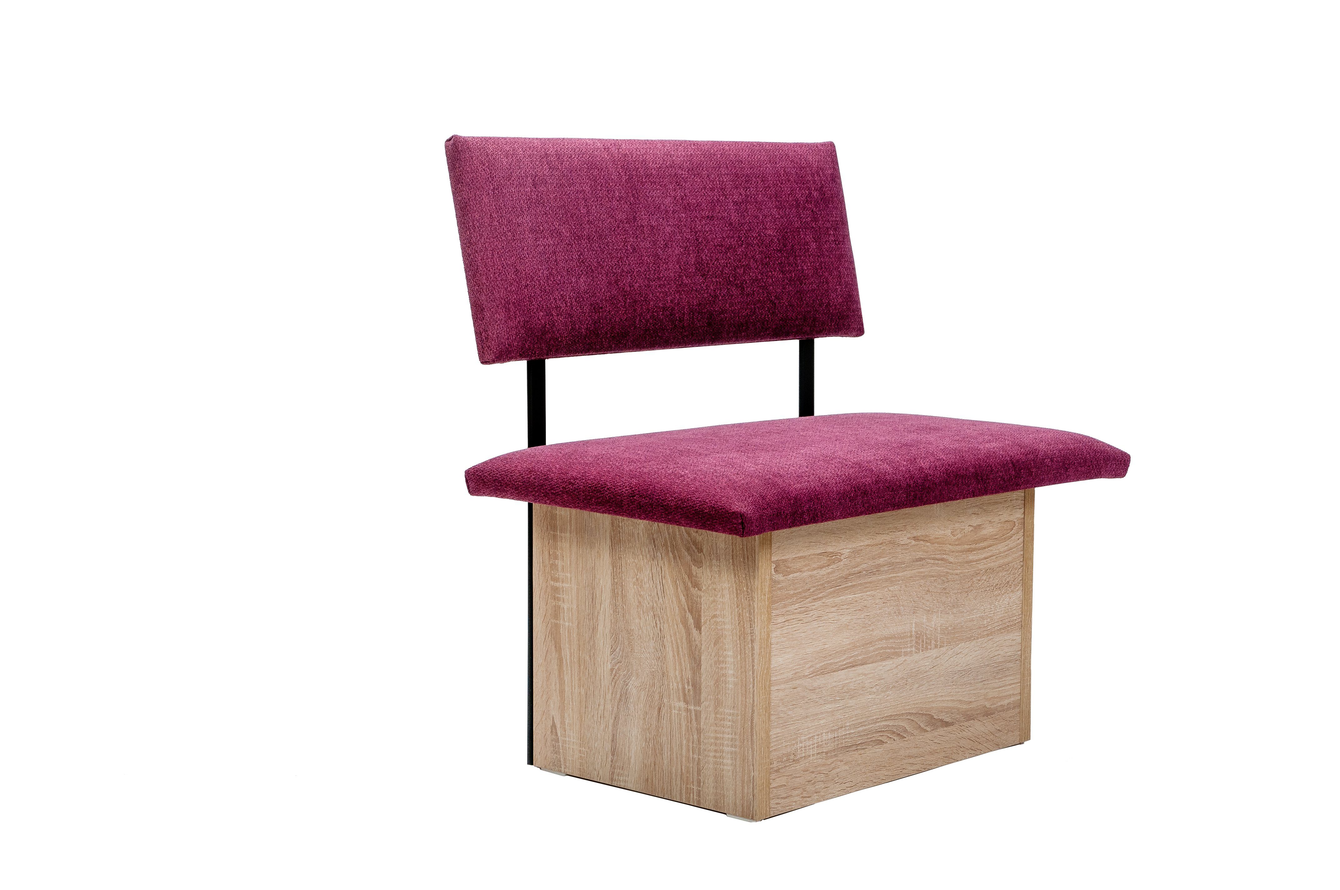 kundler home Sitzbank mit Truhe, Sitz und Lehne gepolstert, L85cm, Eiche Premiumdekor