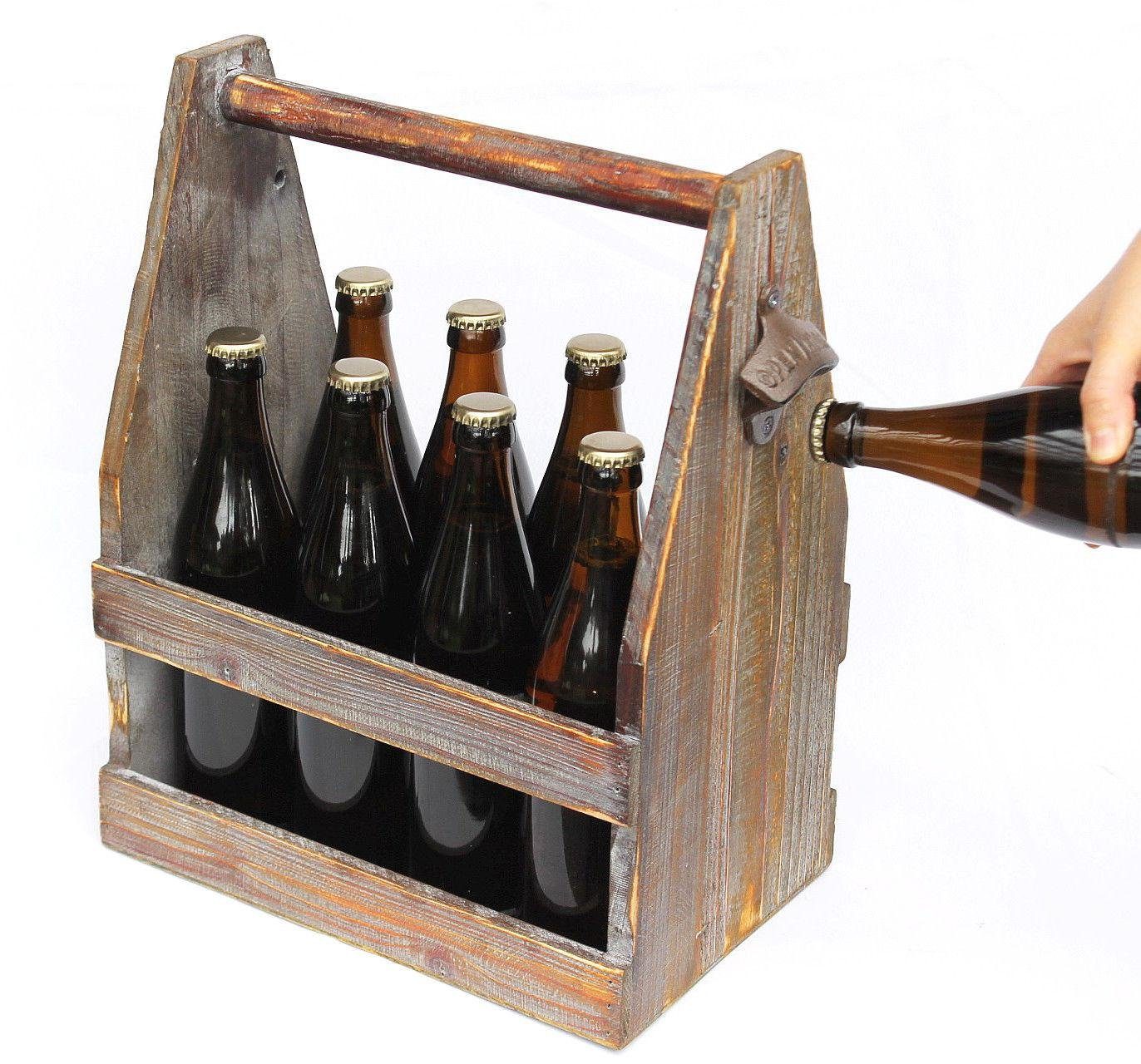 Holz DanDiBo Flaschenöffner mit Bierkiste 5087 aus 38 Bierträger Flaschenkorb Flaschenträger cm
