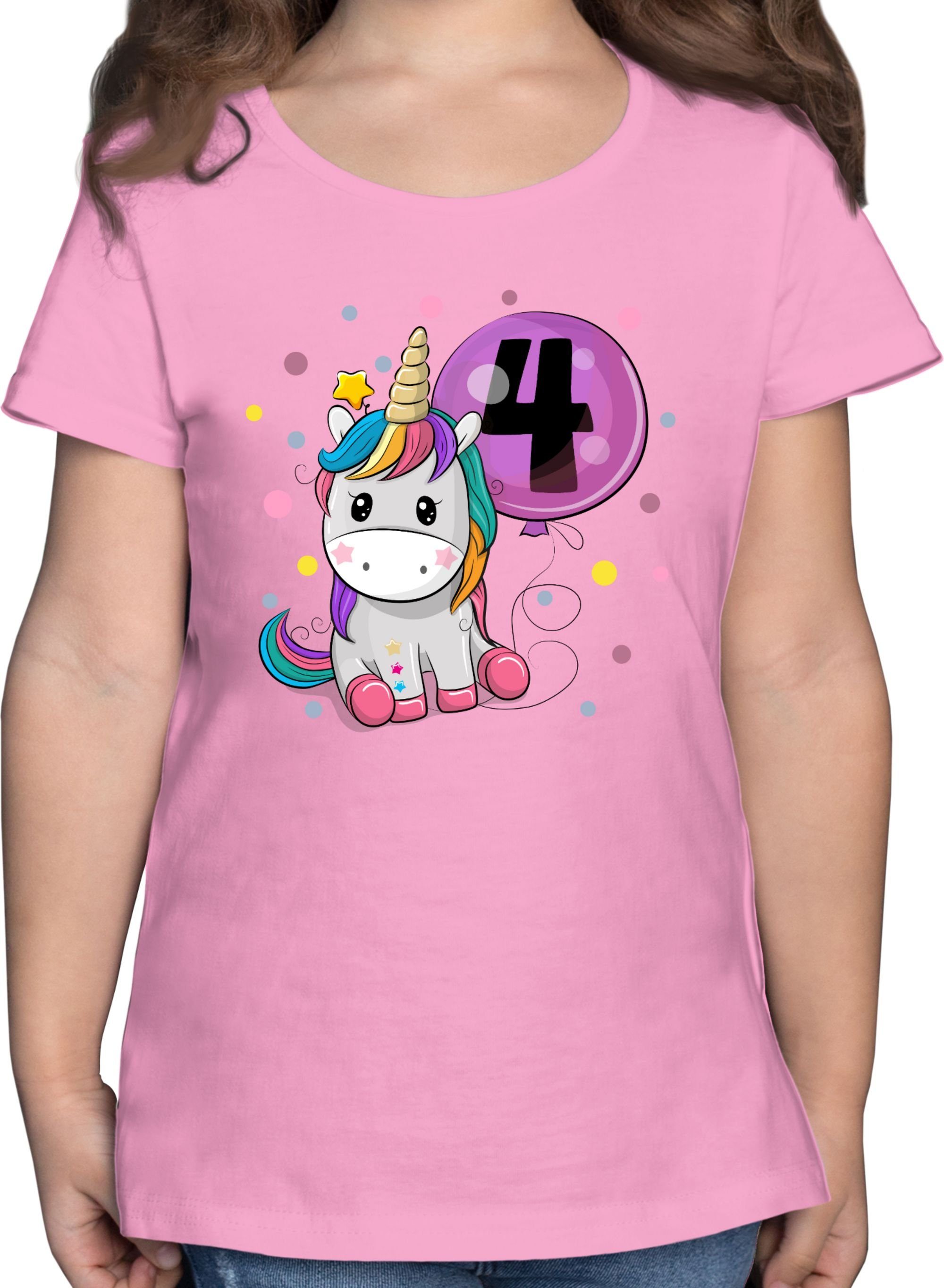 T-Shirt Einhorn 4 Geburtstag Mädchen Kindergeburtstag 4 Jahre