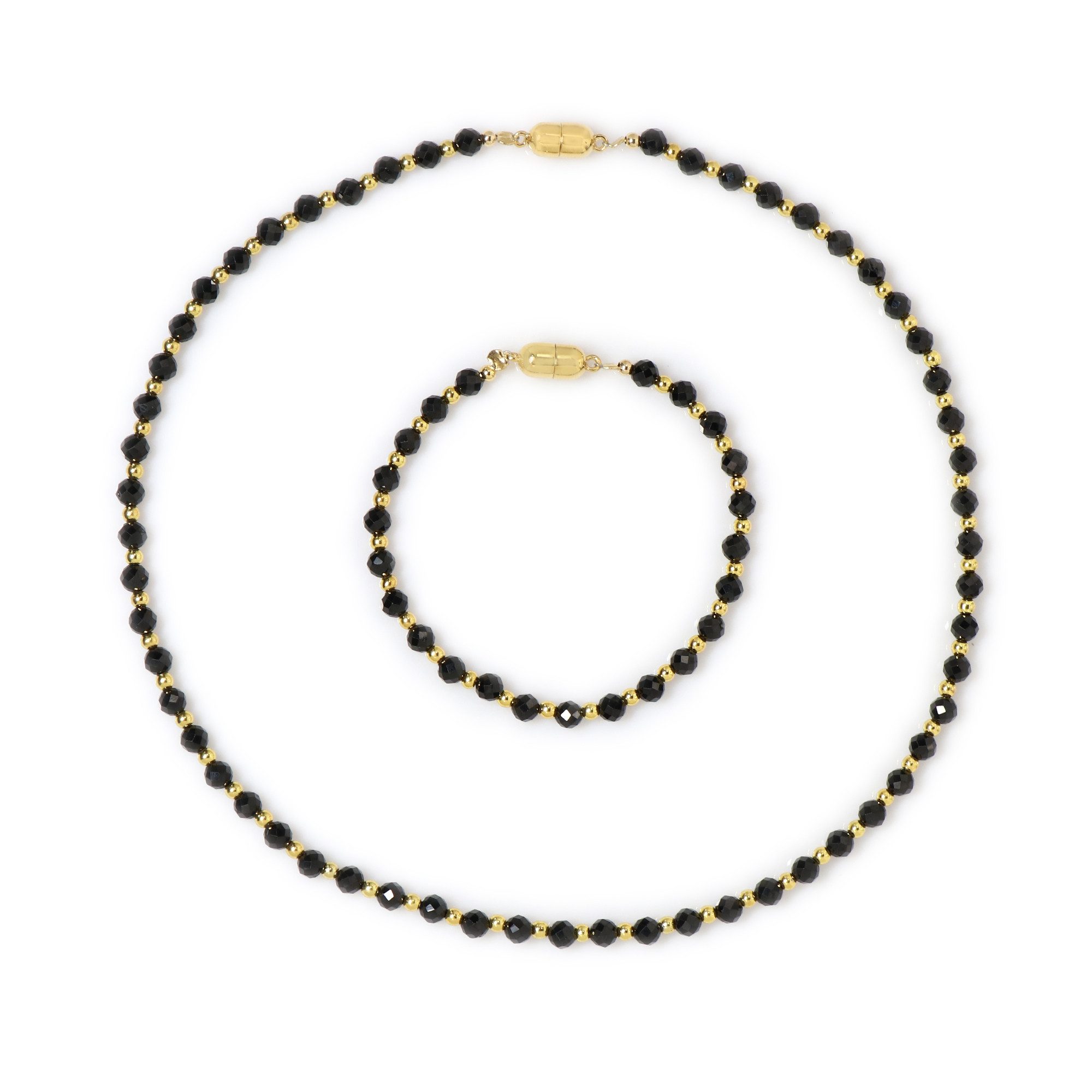 Cavill Schmuckset Set aus vergoldetem Silber mit schwarzem Spinell (1-tlg)
