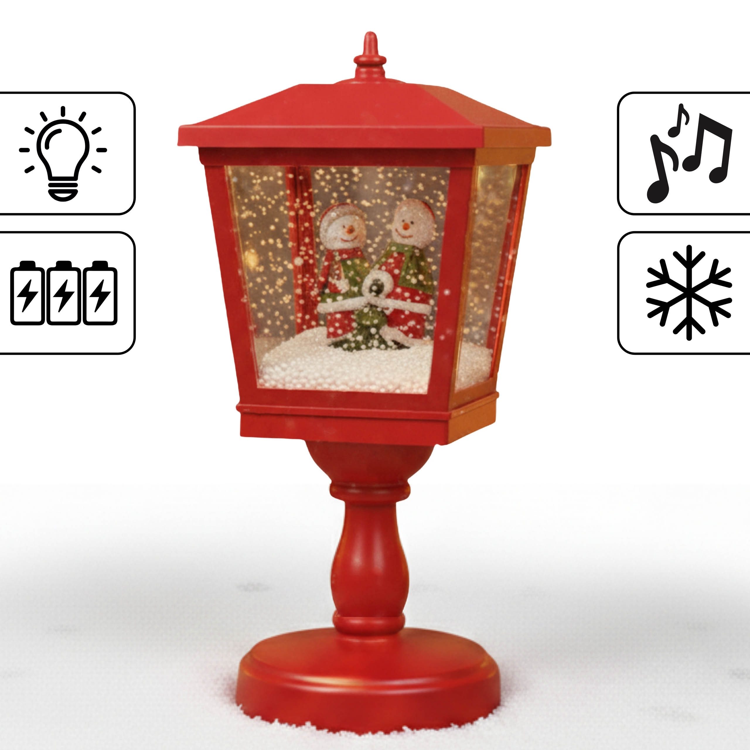 Sarcia.eu Weihnachtsfigur Rote Mini-Laterne Weihnachten mit Schneemännern, günstig online kaufen