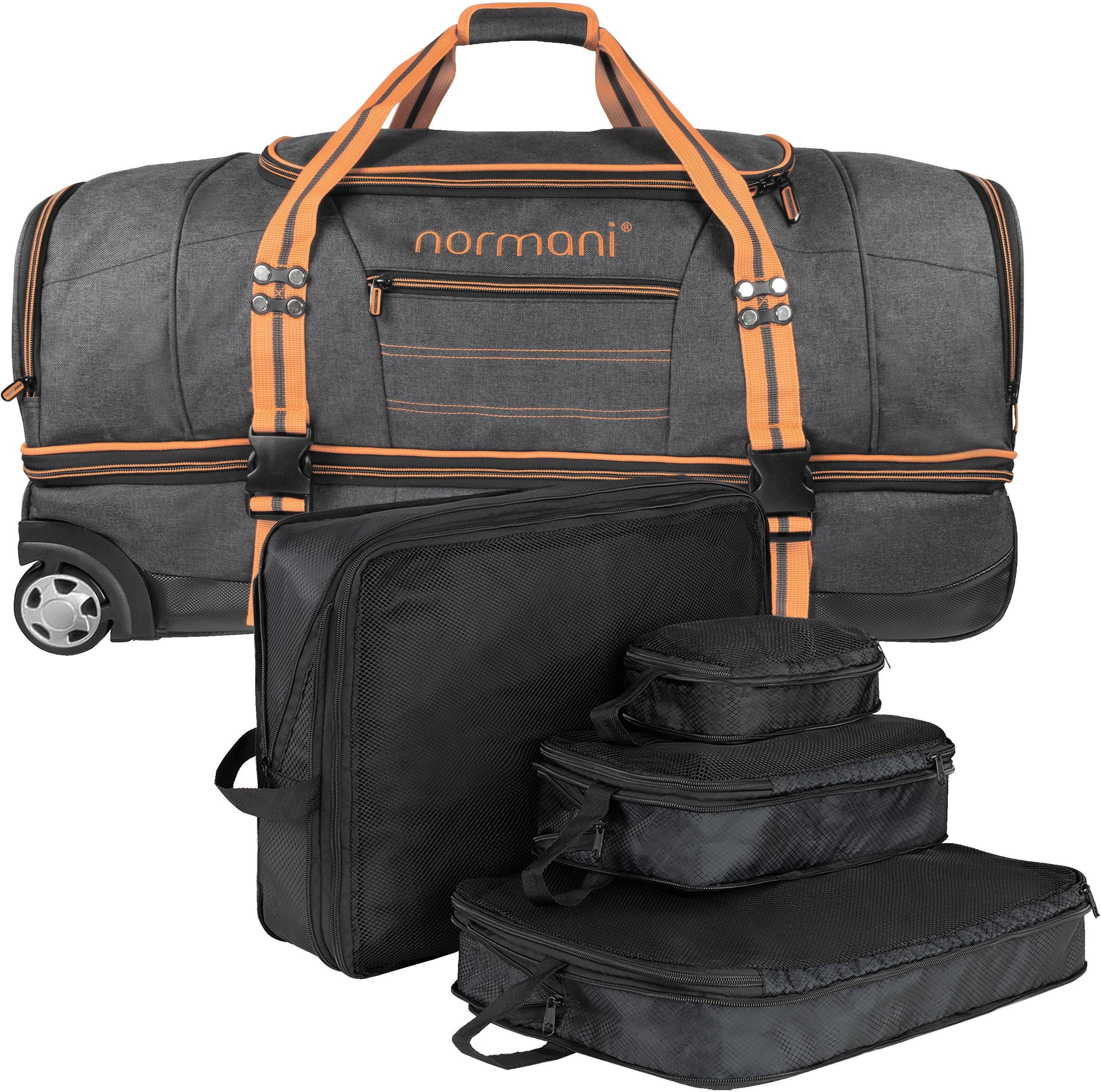 normani Reisetasche Reisetasche 120 L mit 4 Kleidertaschen, Große  Reisetasche mit Rollen 120 Liter