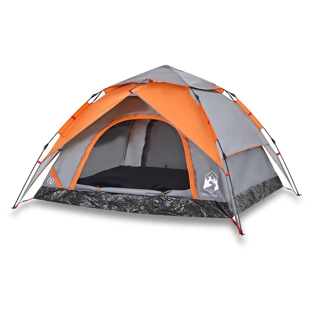 vidaXL Kuppelzelt Kuppel-Campingzelt 4 Personen Grau günstig online kaufen