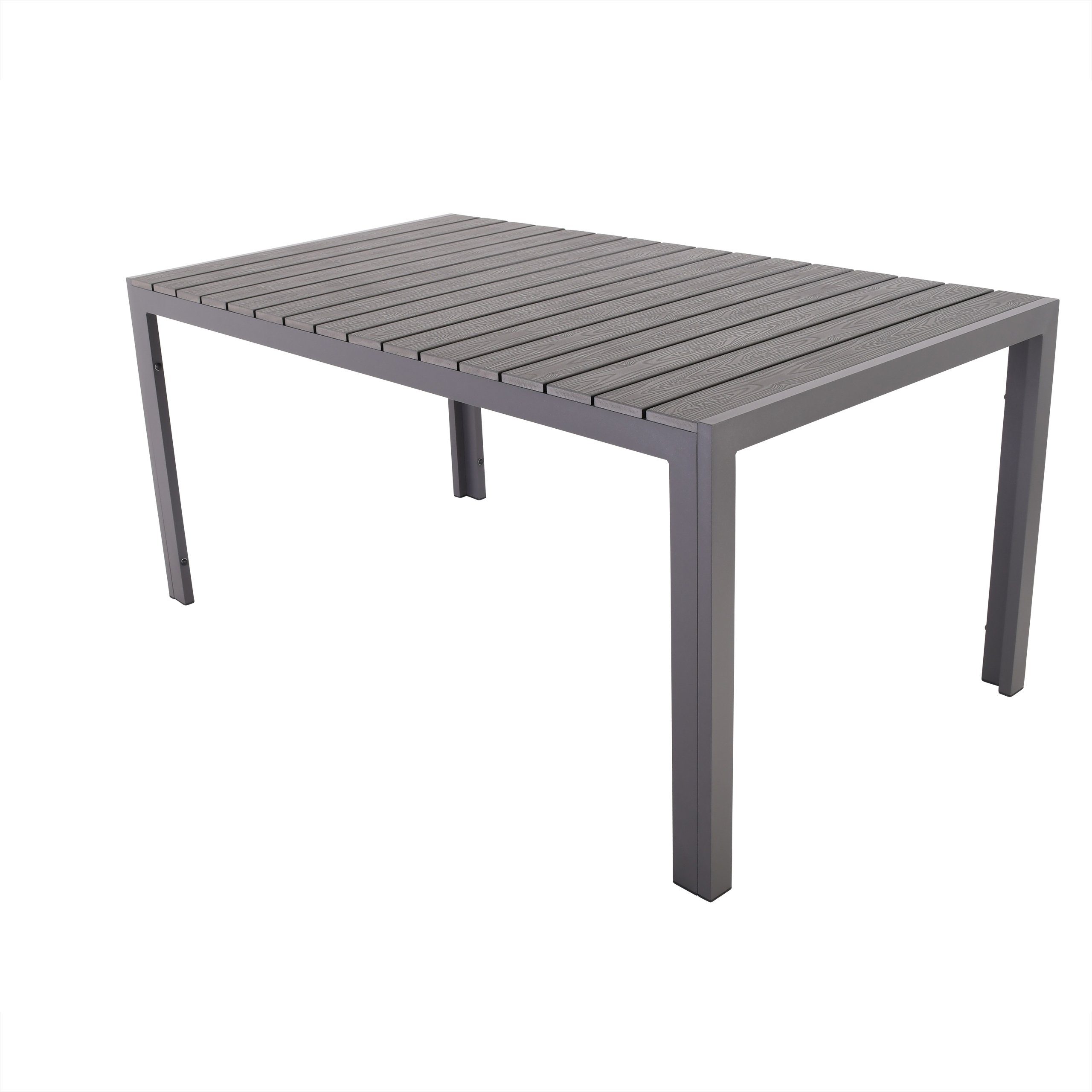 Raburg Gartentisch Esstisch, Kunststoff in Schiefer-Grau, Alu Vierfußgestell, Jerry (rechteckig), Outdoor-Tisch, stabil, zeitlos & modern, wetterfest & UV-beständig