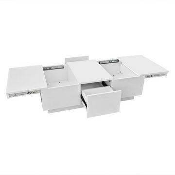 BlingBin Couchtisch Wohnzimmertisch (1-St., 100 L x 50 B x 31H cm), doppelseitigen Schubladen, Push-and-Pull-Design