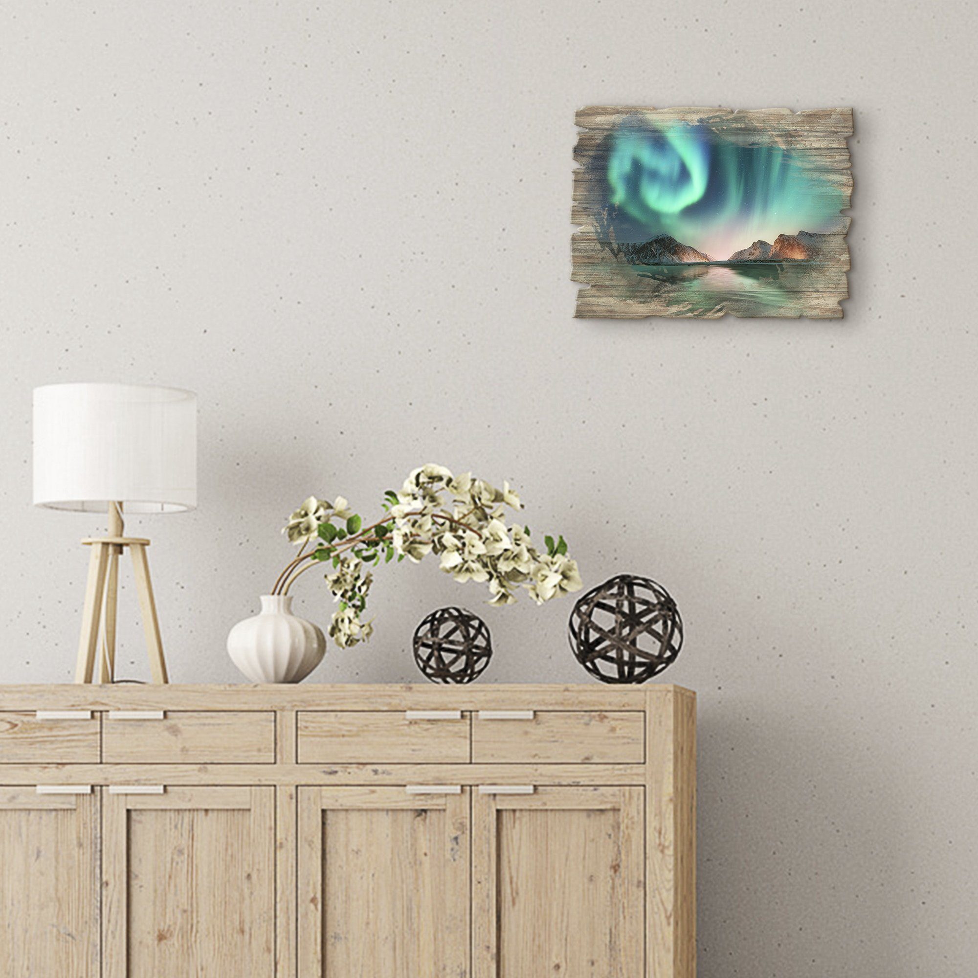 Artland Holzbild Auroraborialis - Nördliches Polarlicht, Europa (1 St)