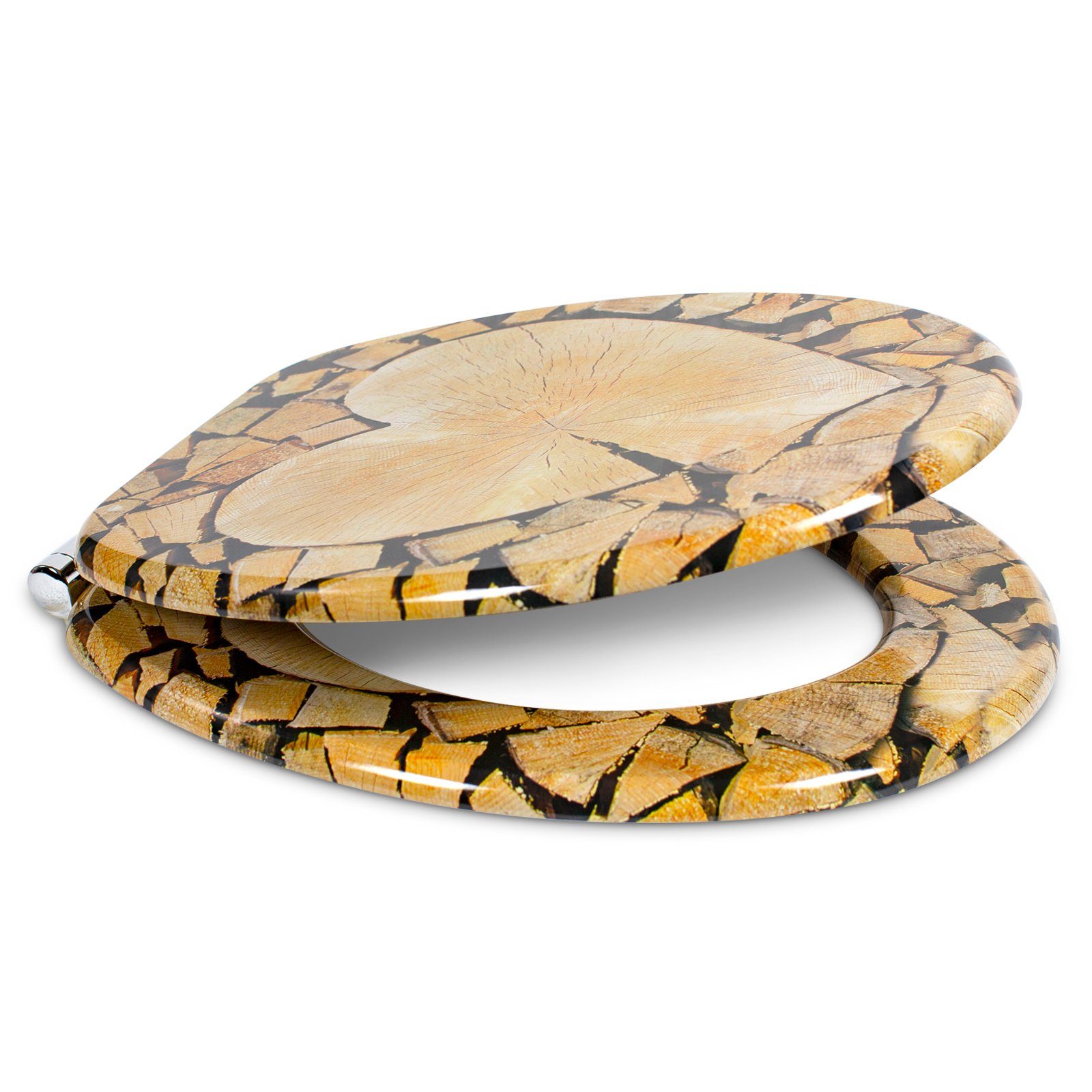 Sanfino WC-Sitz "Wood Heart“ Premium Toilettendeckel günstig online kaufen