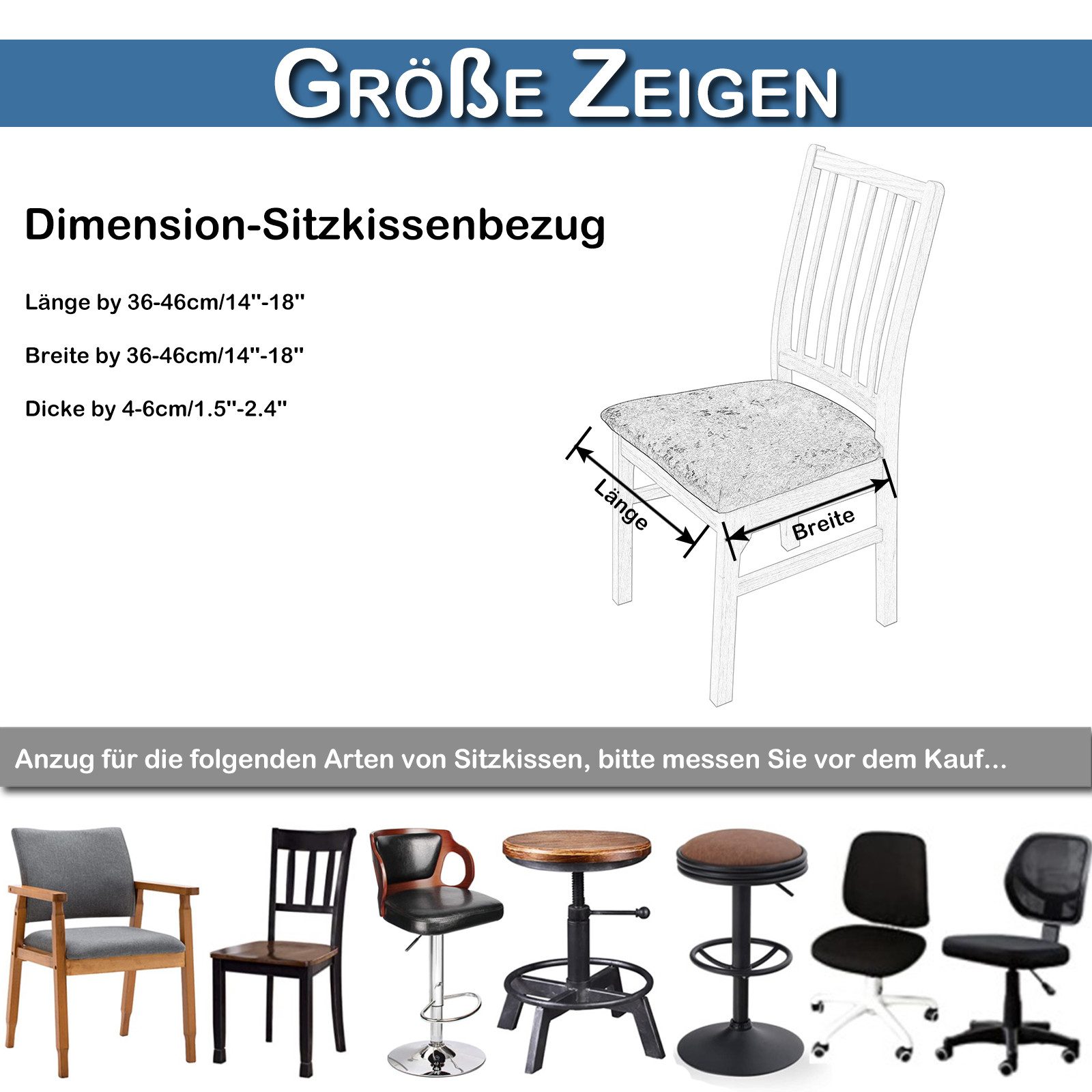Qelus Stuhlhusse Samt Stuhlhussen Strecken Sitzkissenschutz günstig online kaufen