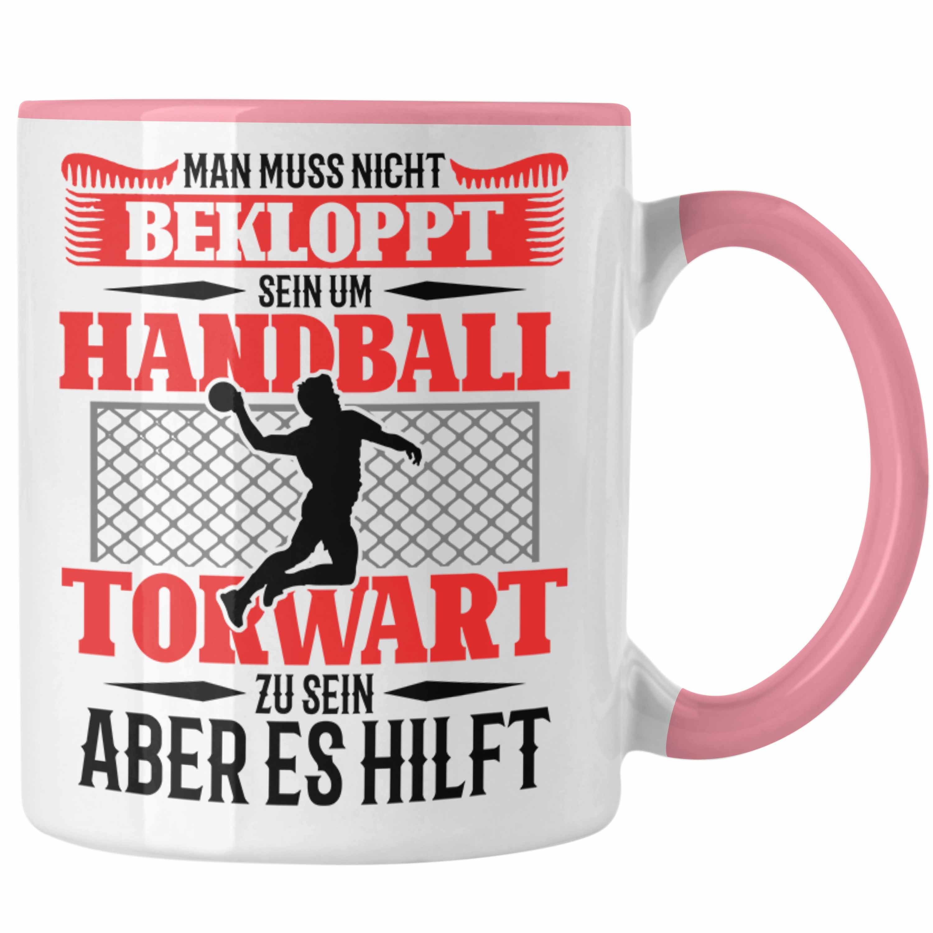 Trendation Tasse Lustige Tasse für Handball Torhüter Torwart Geschenk Spruch Geschenkid Rosa