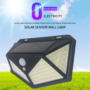 BlingBin LED Solarleuchte 2 Solar-Wandleuchten mit 100LEDs und Bewegungsmelder