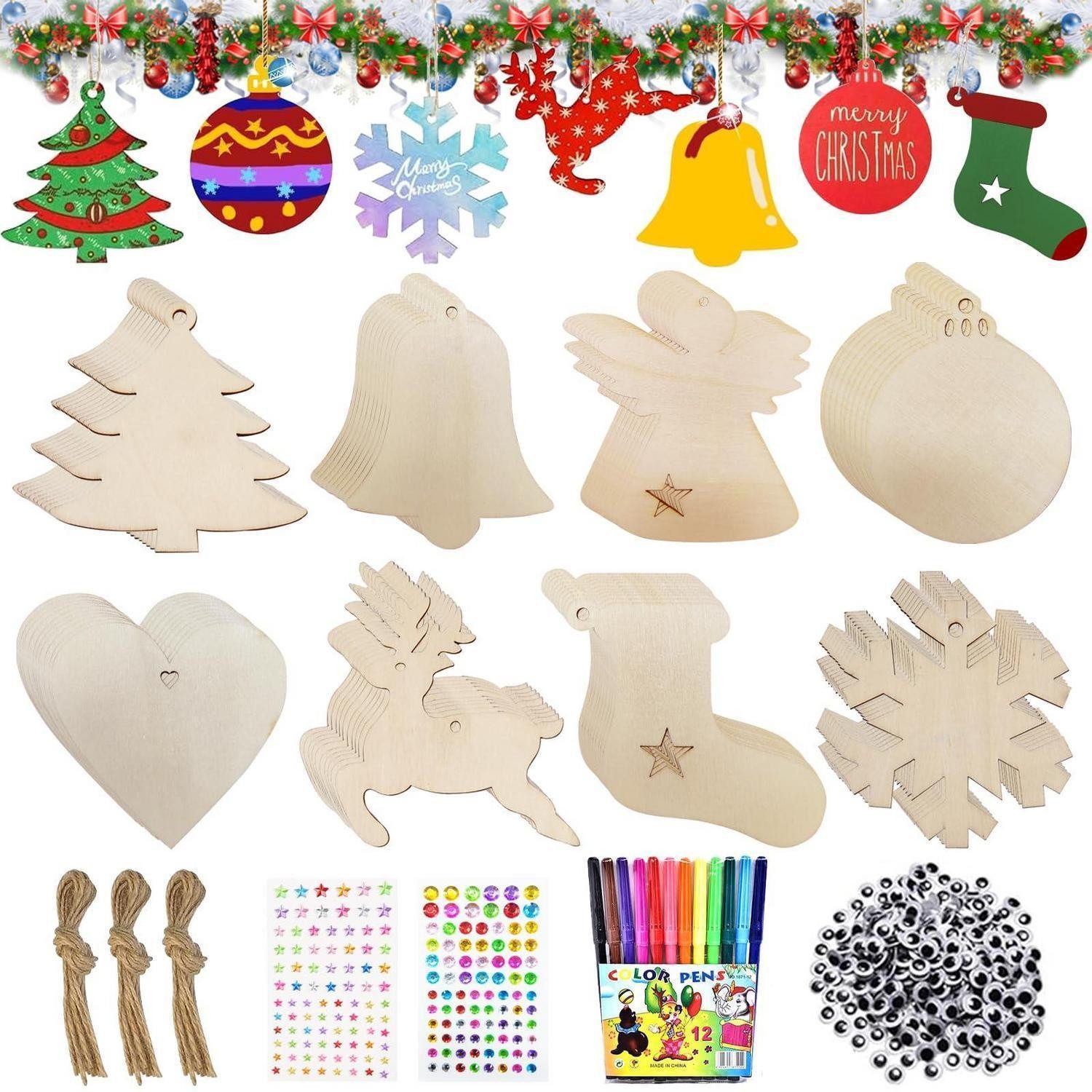 LuxusKollektion Kreativset Bastelset Weihnachten Holz Deko 80 Teile