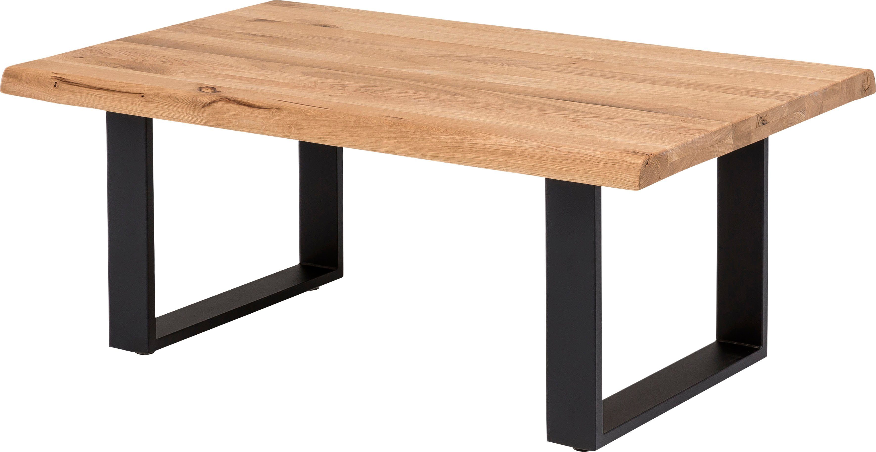 Home affaire Couchtisch Tristan, aus Massivholz Eiche mit Baumkante