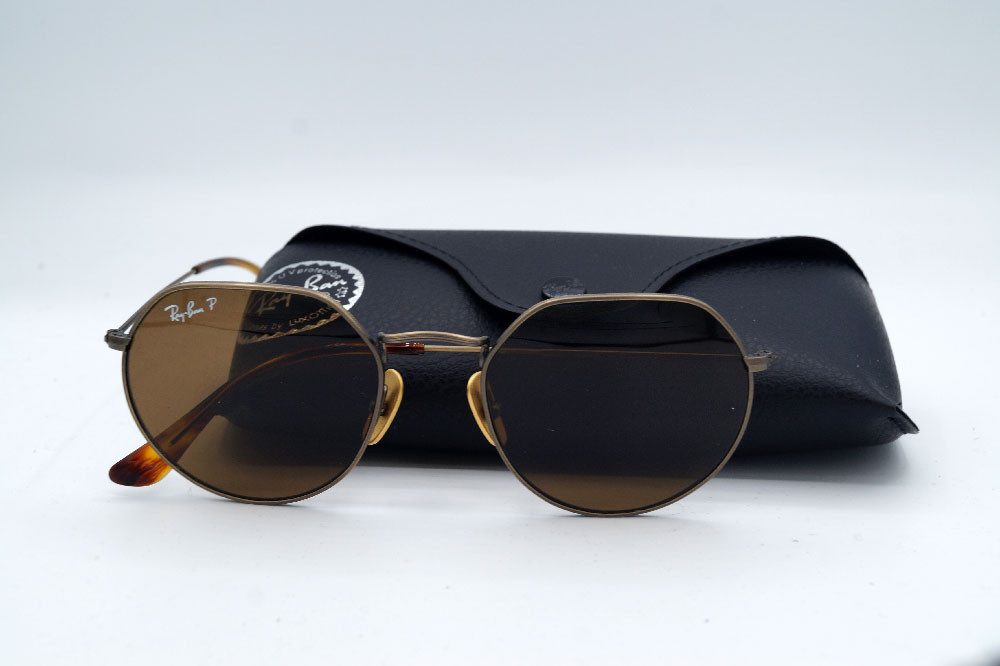 Ray-Ban Sonnenbrille RAY BAN Sonnenbrille Sunglasses RB 8165 920757 Jack Titanium Polarized