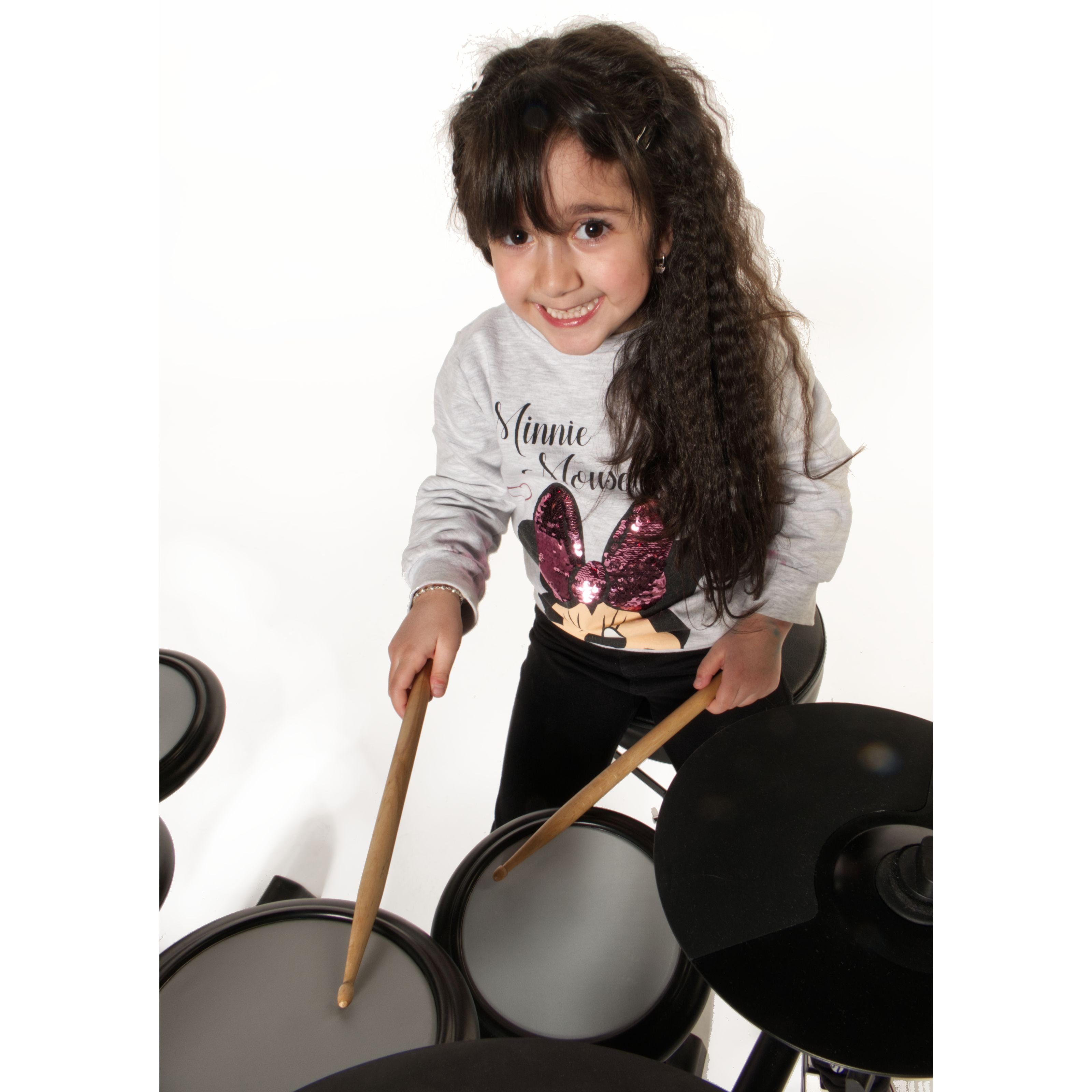 FAME E-Drum,DD-KIDDY V2 E-Drum Set Elektronisches Schlagzeug-Set mit 144 Sounds 12 Drumsets Aux-Eingang MIDI Drumsticks Drum Key Mesh Heads E-Schlagzeug Schwarz, E-Drums, E-Drum Sets, E-Drum Set, Elektronisches Schlagzeug, Mesh Heads