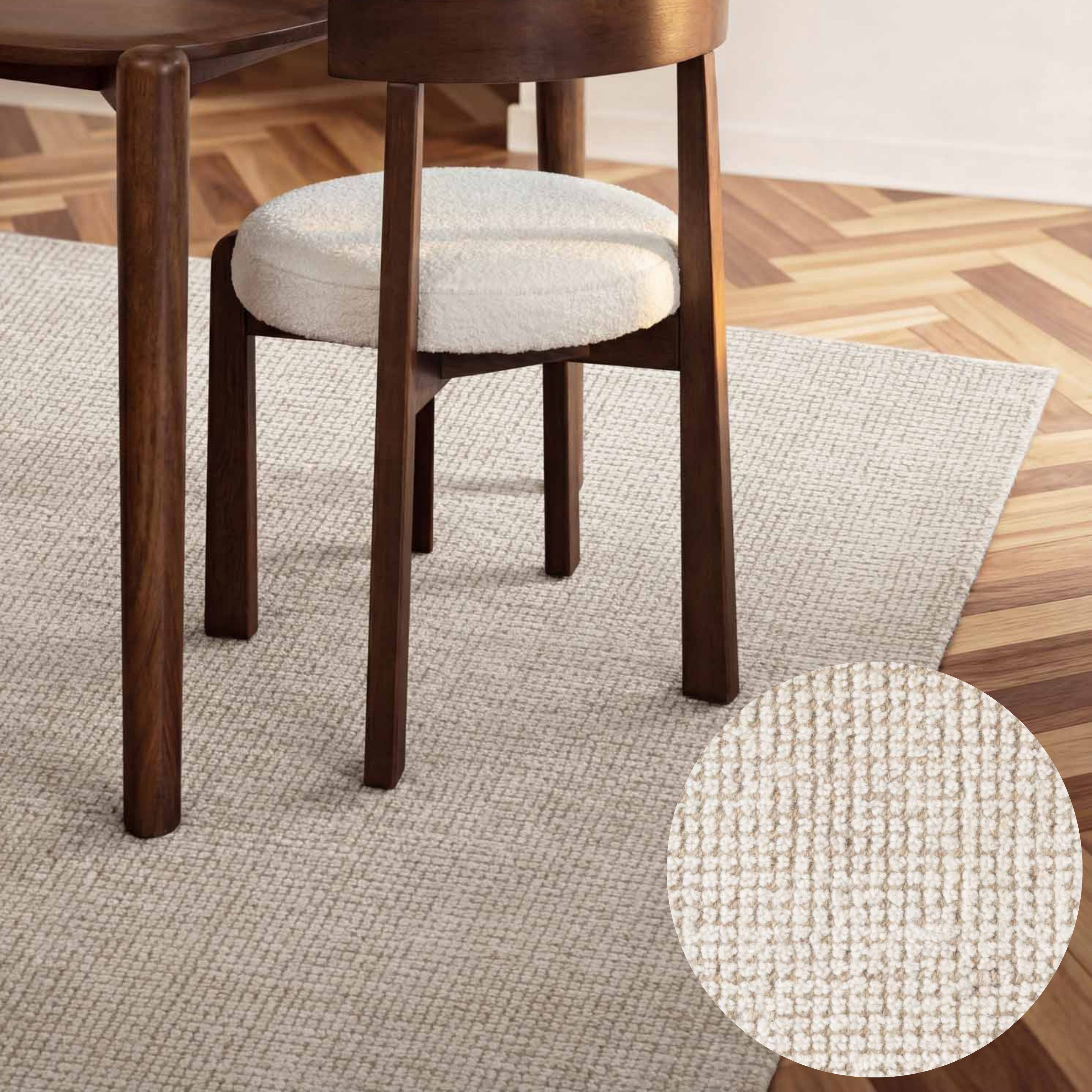 Ted Baker Wollteppich Croom, auch in rund, rechteckig, Höhe: 10 mm, Wolle, Natur, Handgewebt, Wohnzimmer, Schlafzimmer, Modern, Skandi