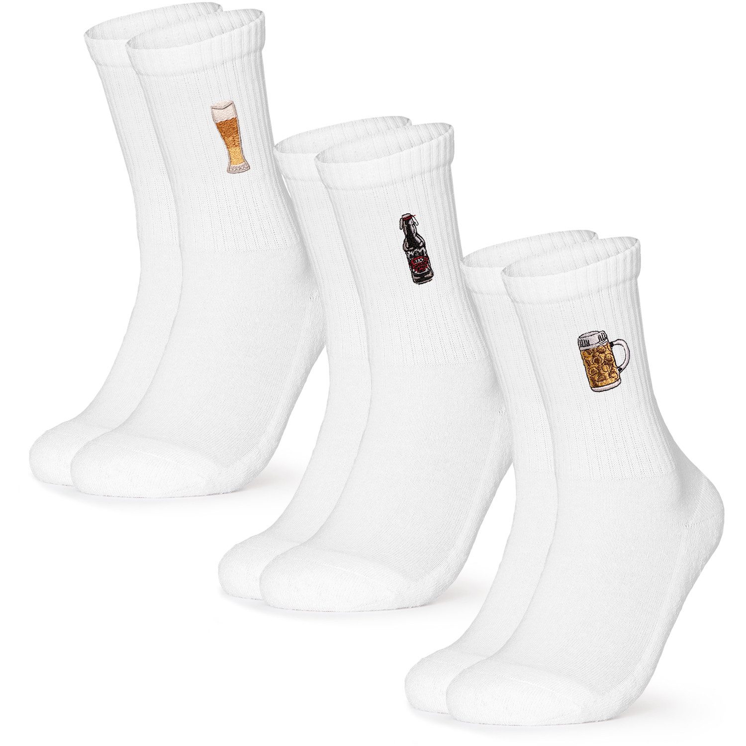 OCCULTO Basicsocken Damen & Herren Motiv Tennissocken 3er Pack (Modell: Robin) (3-Paar)