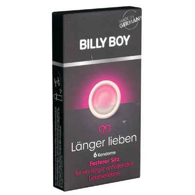 Billy Boy Kondome Länger Lieben Kondome für mehr Ausdauer, Packung mit, 6 St., Kondome mit integriertem Ring vor der Eichel, Kondome für längere Liebe - ohne Chemikalien