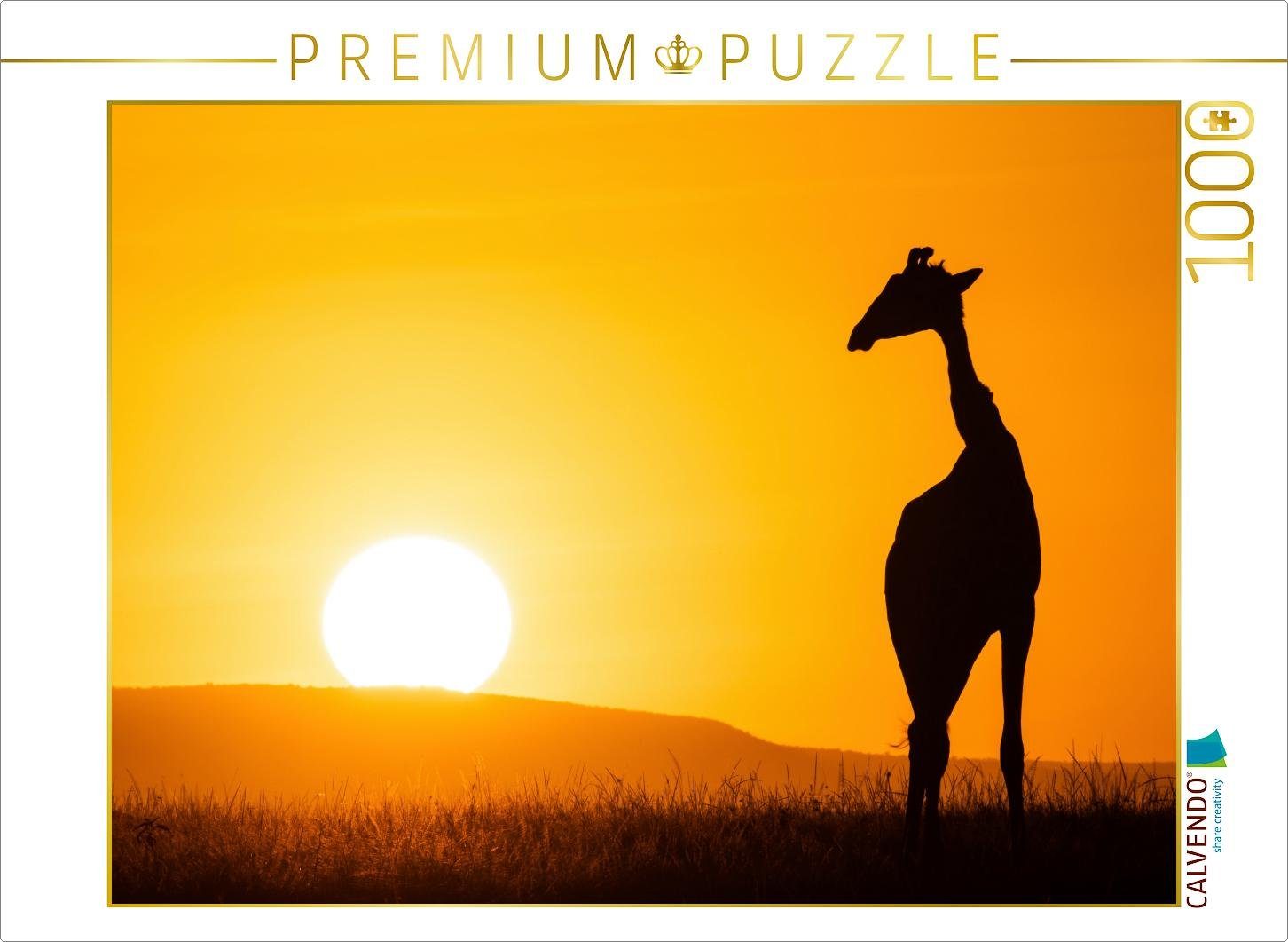 CALVENDO Puzzle CALVENDO Puzzle Giraffe vor aufgehender Sonne 1000 Teile Lege-Größe 64 x 48 cm Foto-Puzzle Bild von Gerd-Uwe Neukamp, 1000 Puzzleteile
