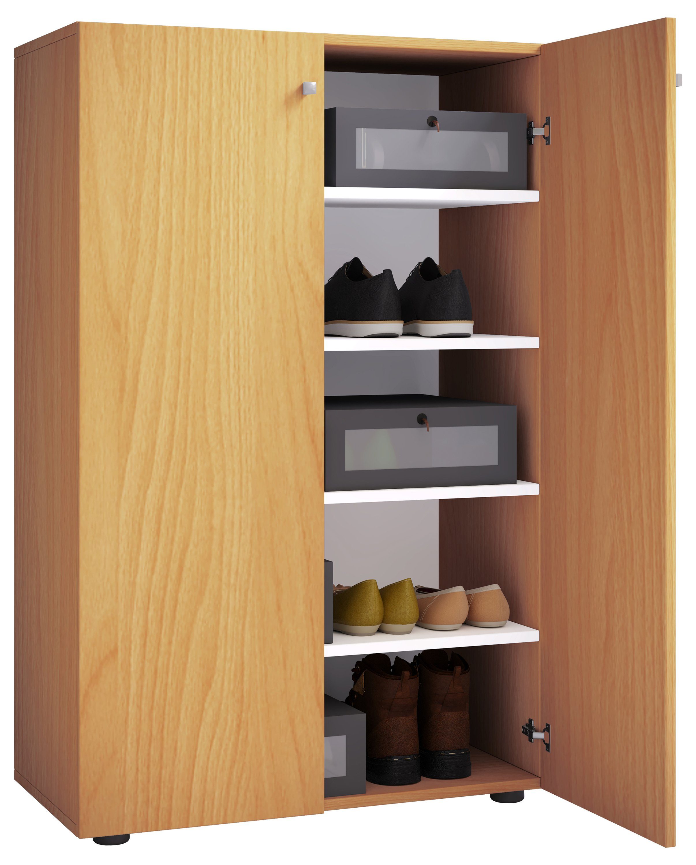 VCM Schuhschrank XL Holz Großer Schuhschrank Schuhkommode Lona 5