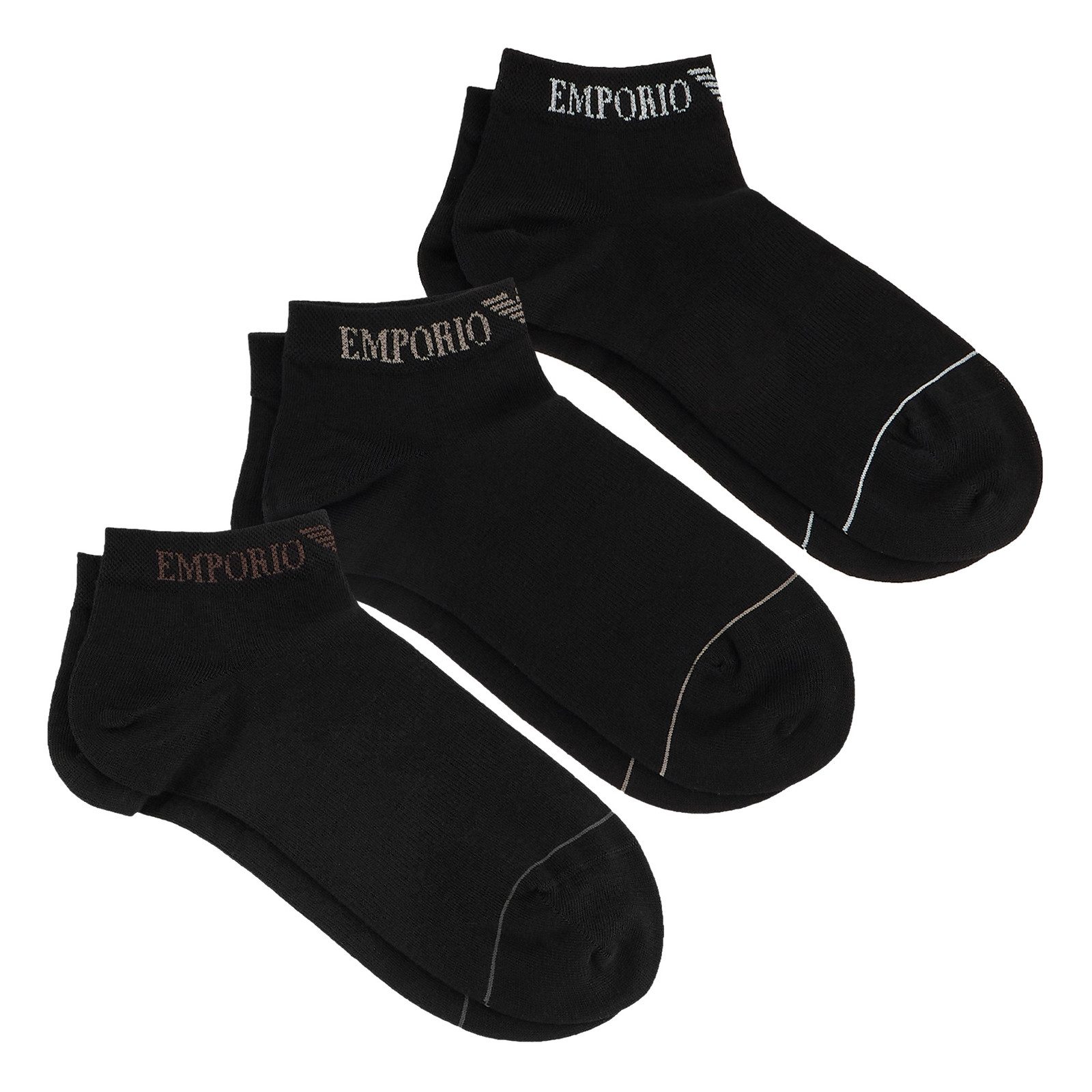 Emporio Armani Sneakersocken 3er Pack Sneakersocken (3-Paar) mit Markenschriftzug