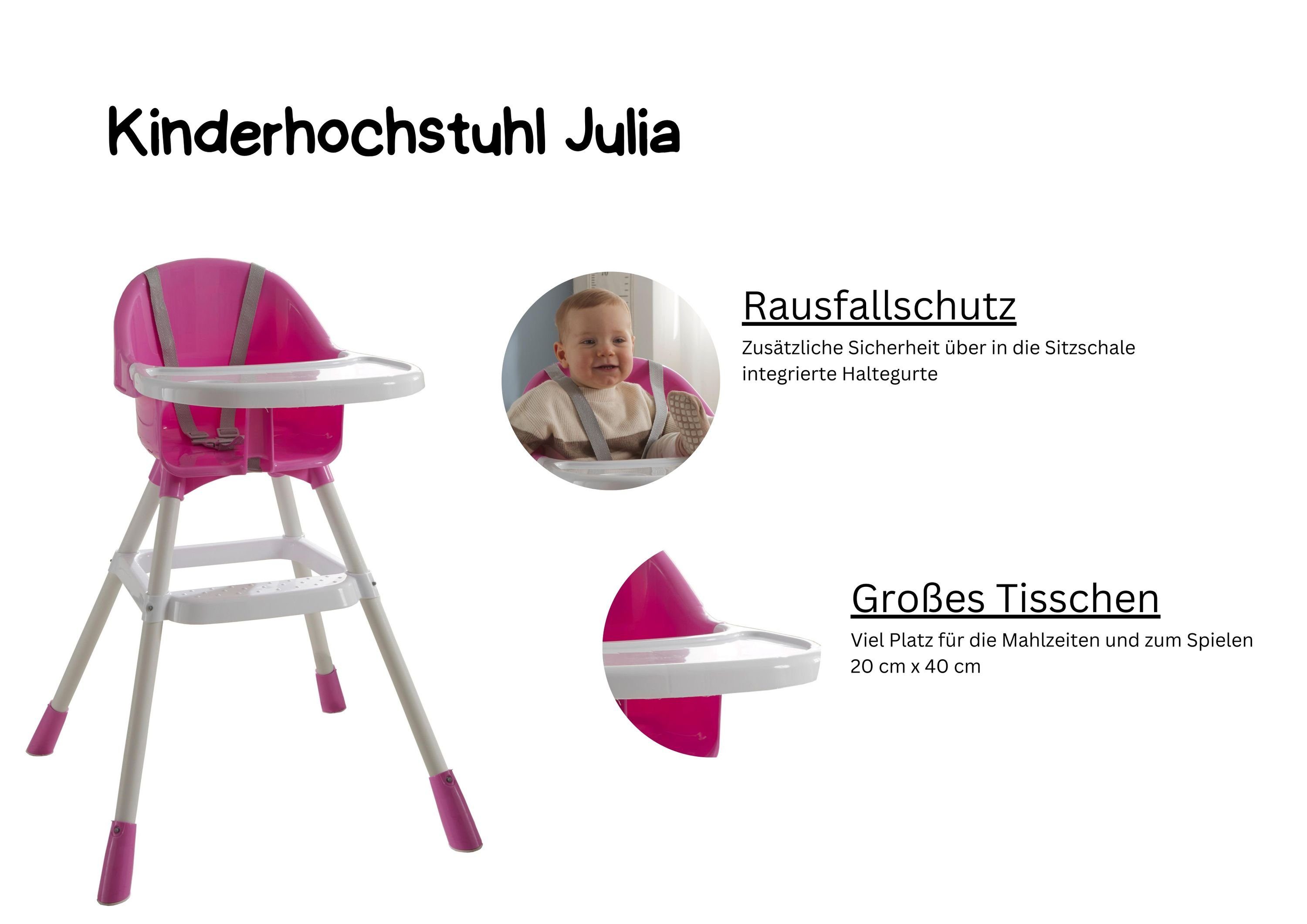 Aileenstore Hochstuhl Tisch, Abwischbare Set), Oberfläche, Julia Rausfallschutz, Großer Sitzkomfort (Kein