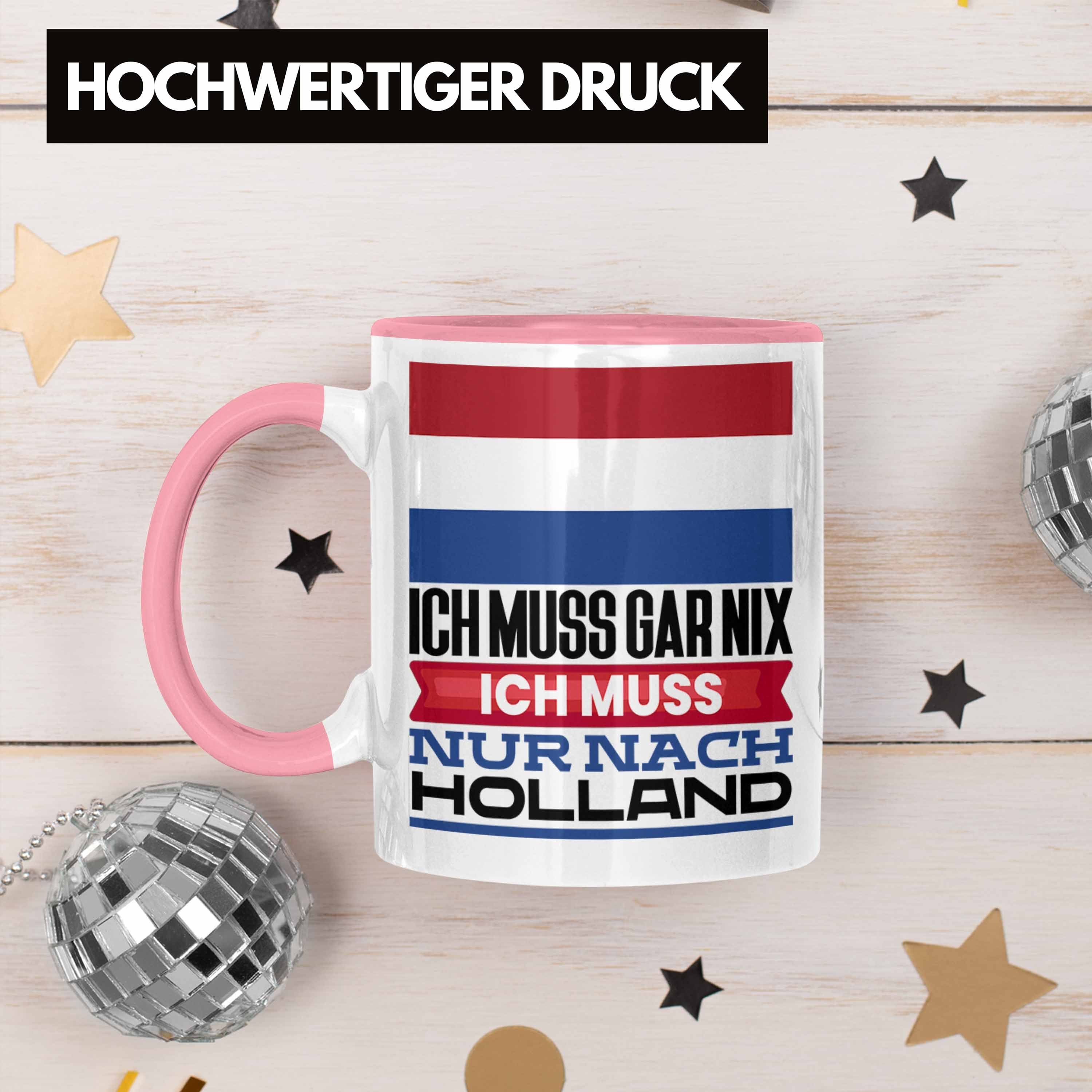 Tasse Rosa Geschenkidee Geschenk Urlaub Tasse Geburtstag Holland Holländer Ic für Trendation