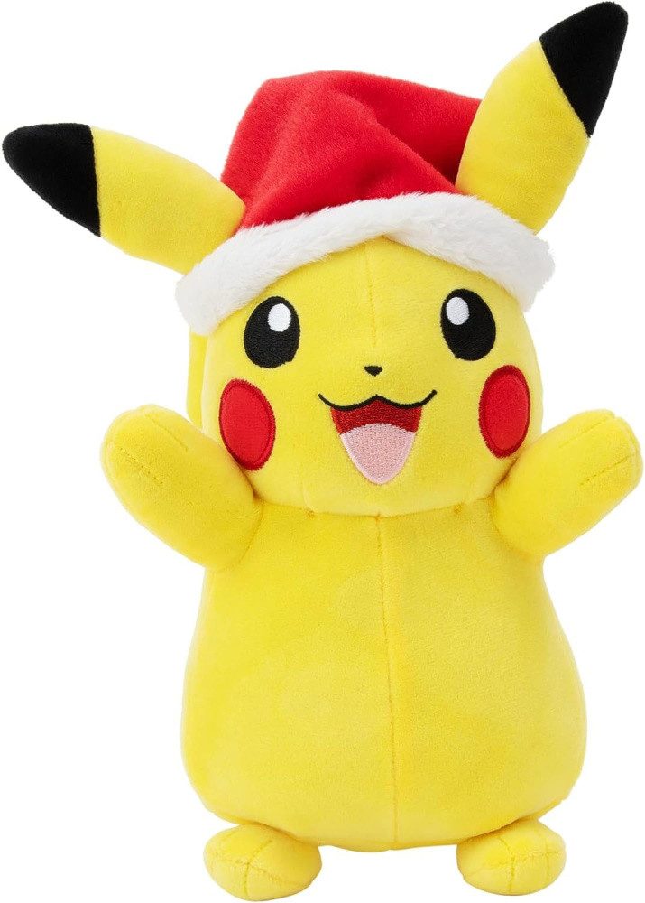 Jazwares Plüschfigur Pokémon Plüschfigur Winter Pikachu mit Weihnachtsmütze 20 cm