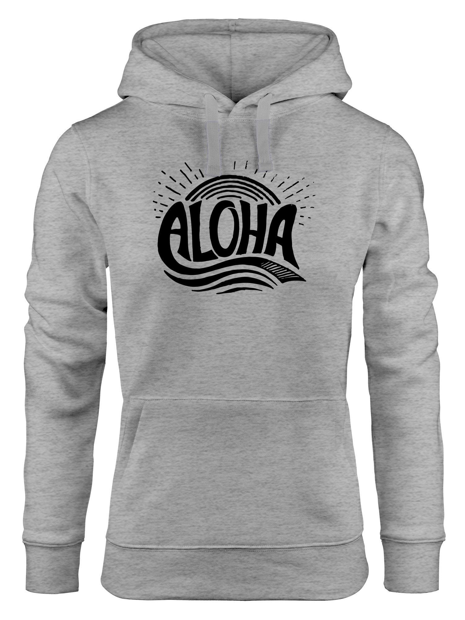 Neverless Hoodie Hoodie Damen Aloha Wellen günstig online kaufen