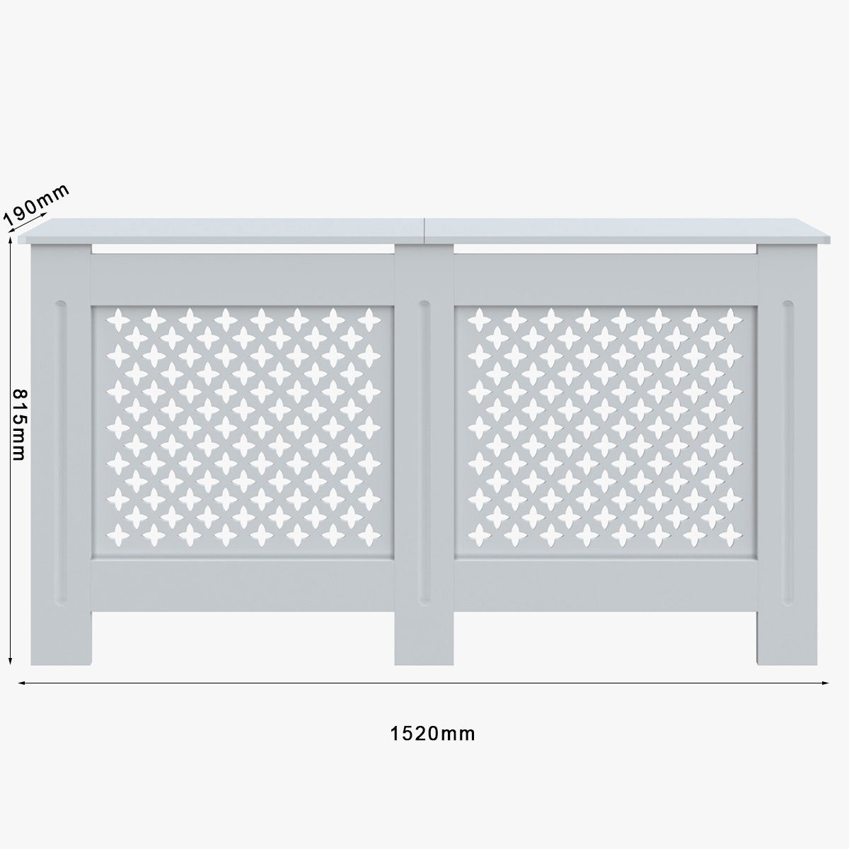 Heizkörperabdeckung, Breite: Kreuzgitter Zubehör weiß Wandmontage Heizungsverkleidung für Heizkörperverkleidung SONNI 152cm,