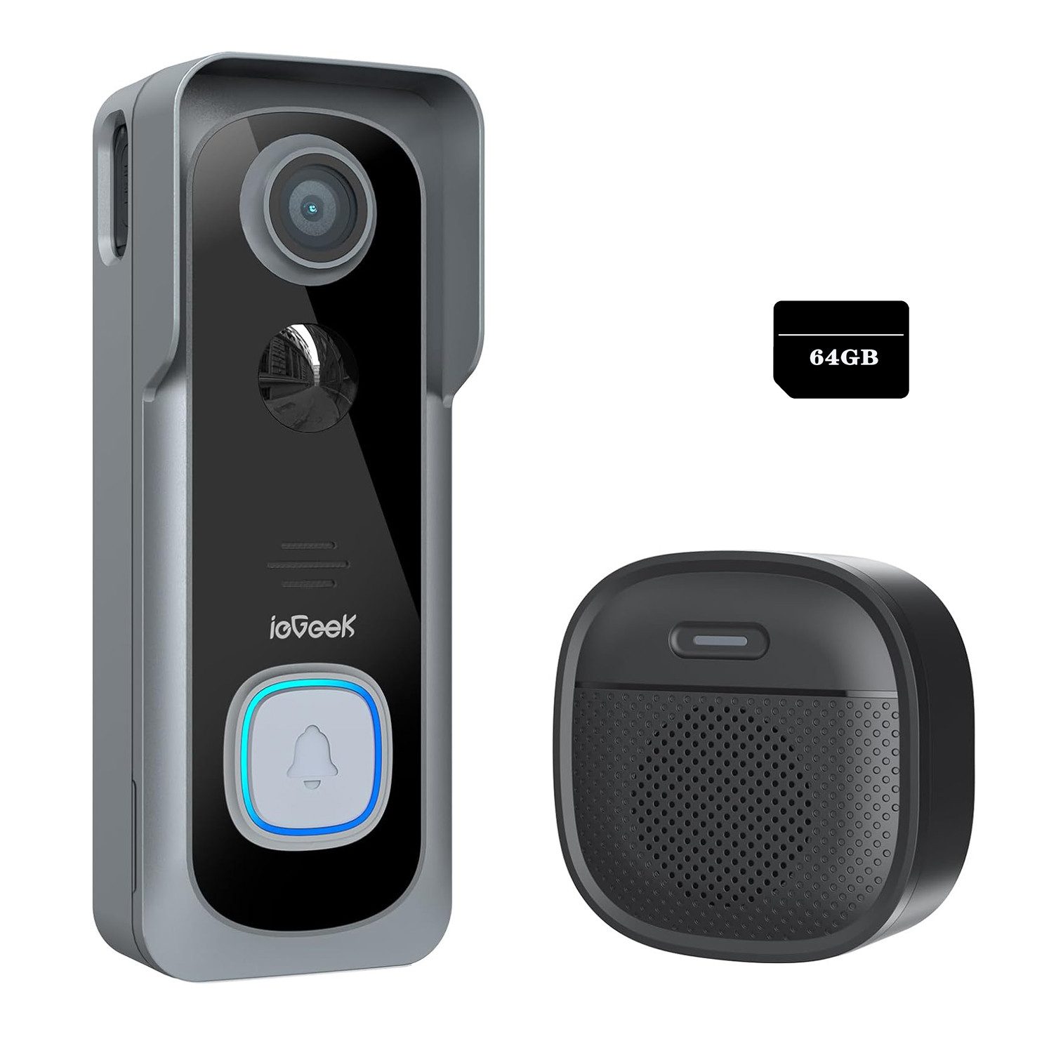 Überwachungskamera 2K Türklingel mit Kamera, Video Türklingel, 3MP HD-Video