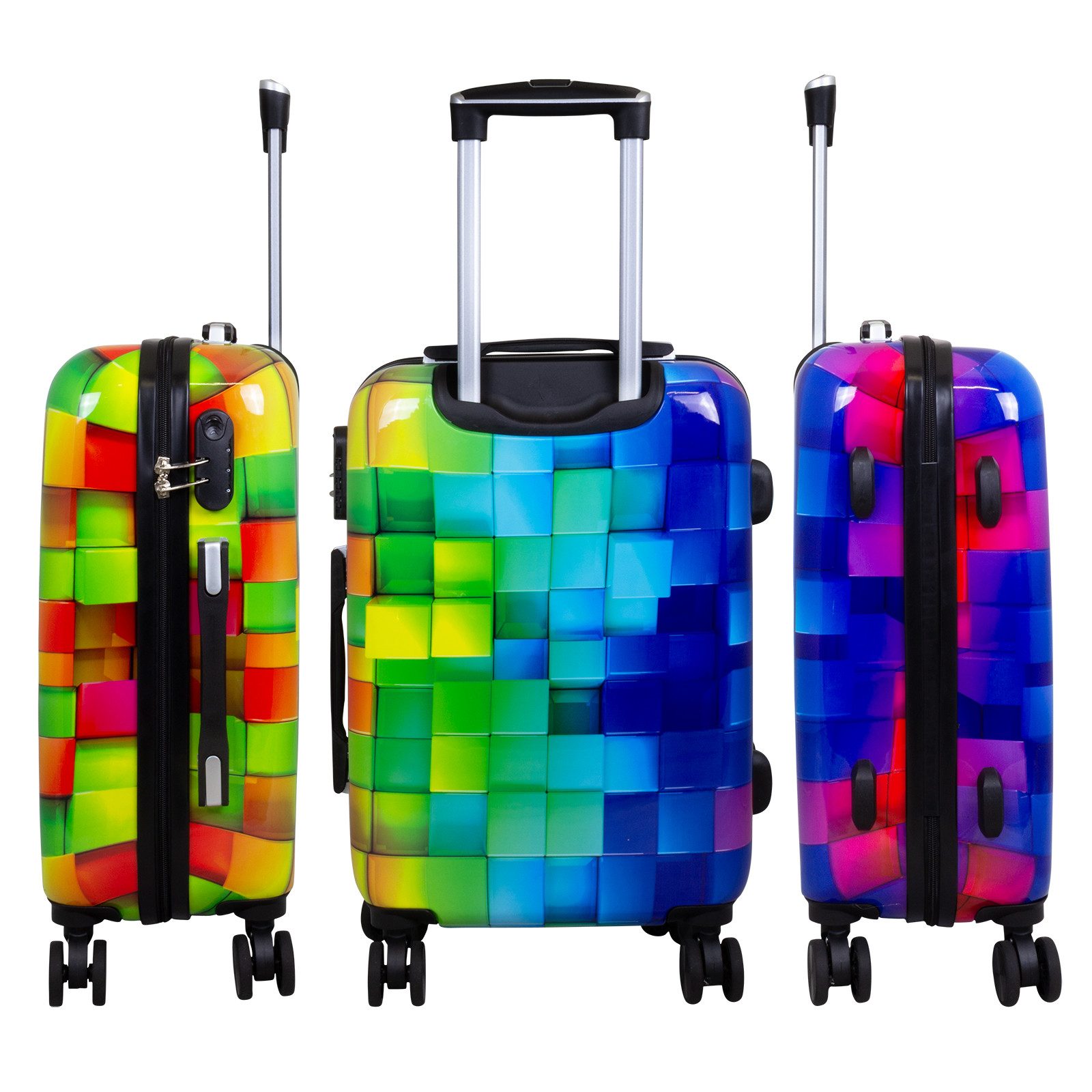 Trendyshop365 Hartschalen-Trolley Motivkoffer Mosaik mit mehrfarbigem 3D Dr günstig online kaufen