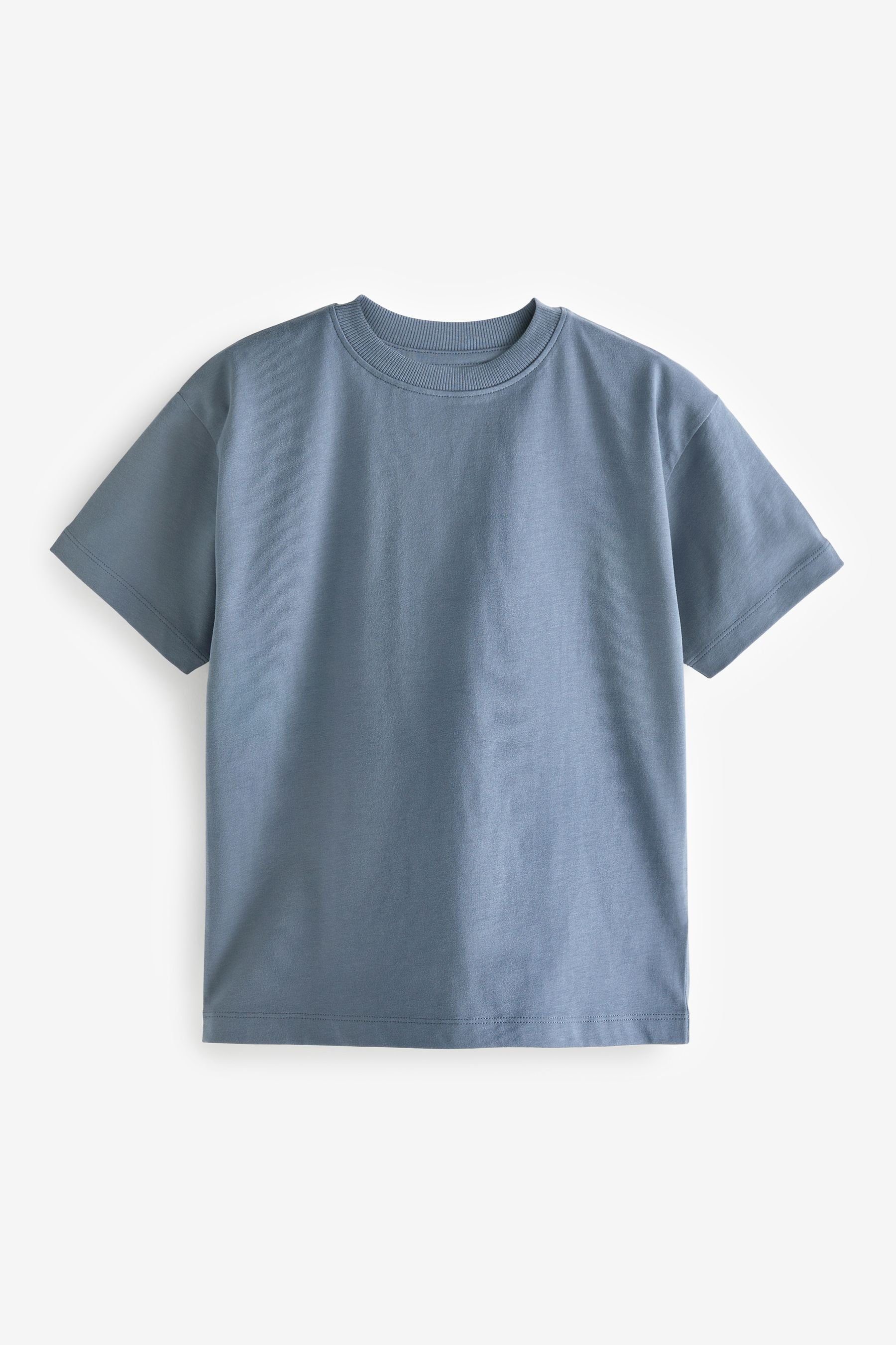 Next T-Shirt Kurzärmeliges Blue Relaxed T-Shirt Fit (1-tlg) Mid