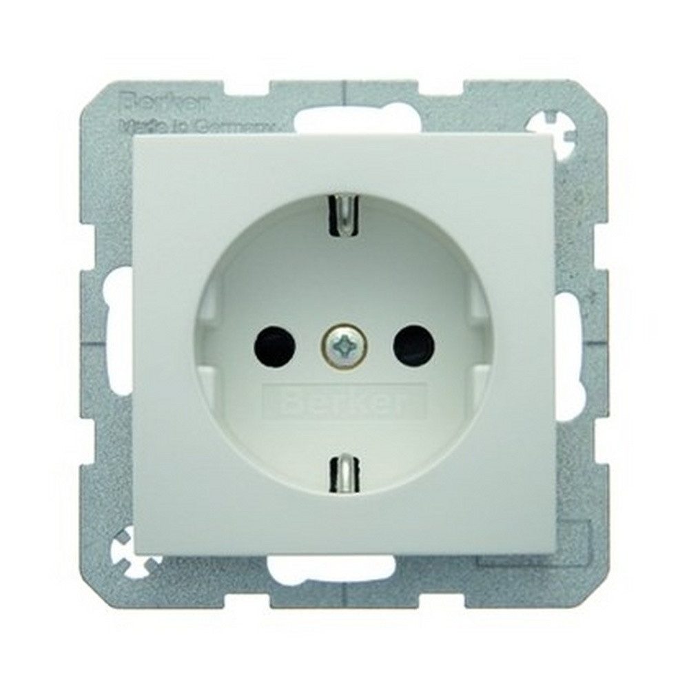 Berker Unterputz-Steckdose, 1fach polarweiß glänzend Unterputz m. erhöhtem Berührungsschutz